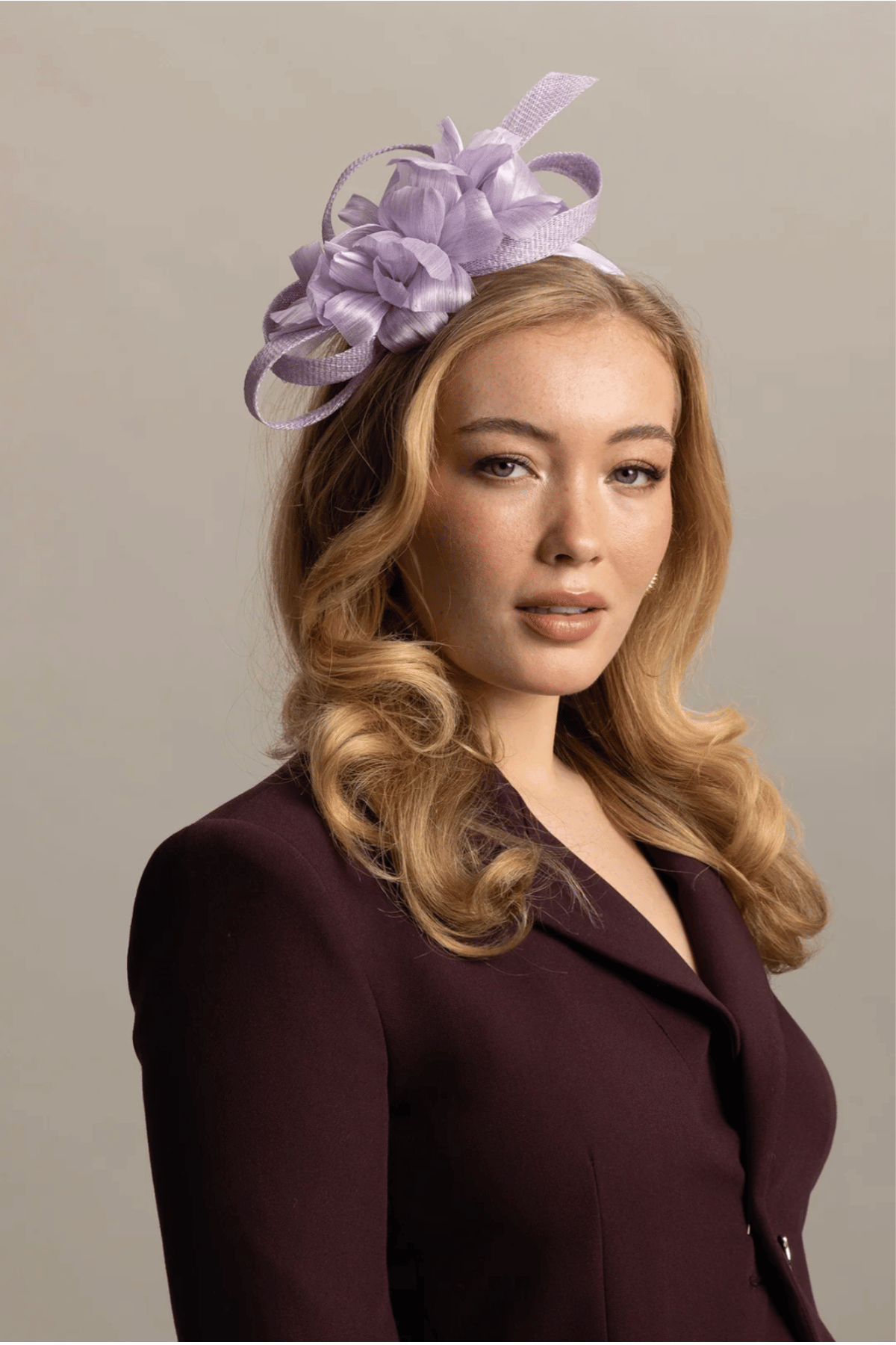 Wrenn Fascinator in Lilac Purple