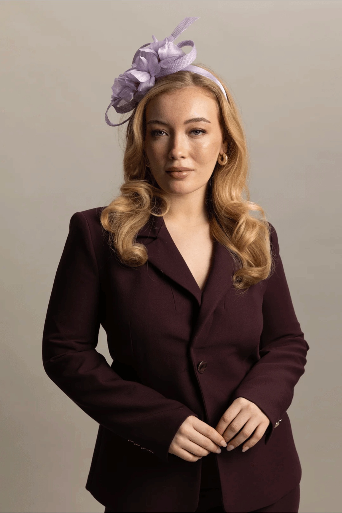 Wrenn Fascinator in Lilac Purple