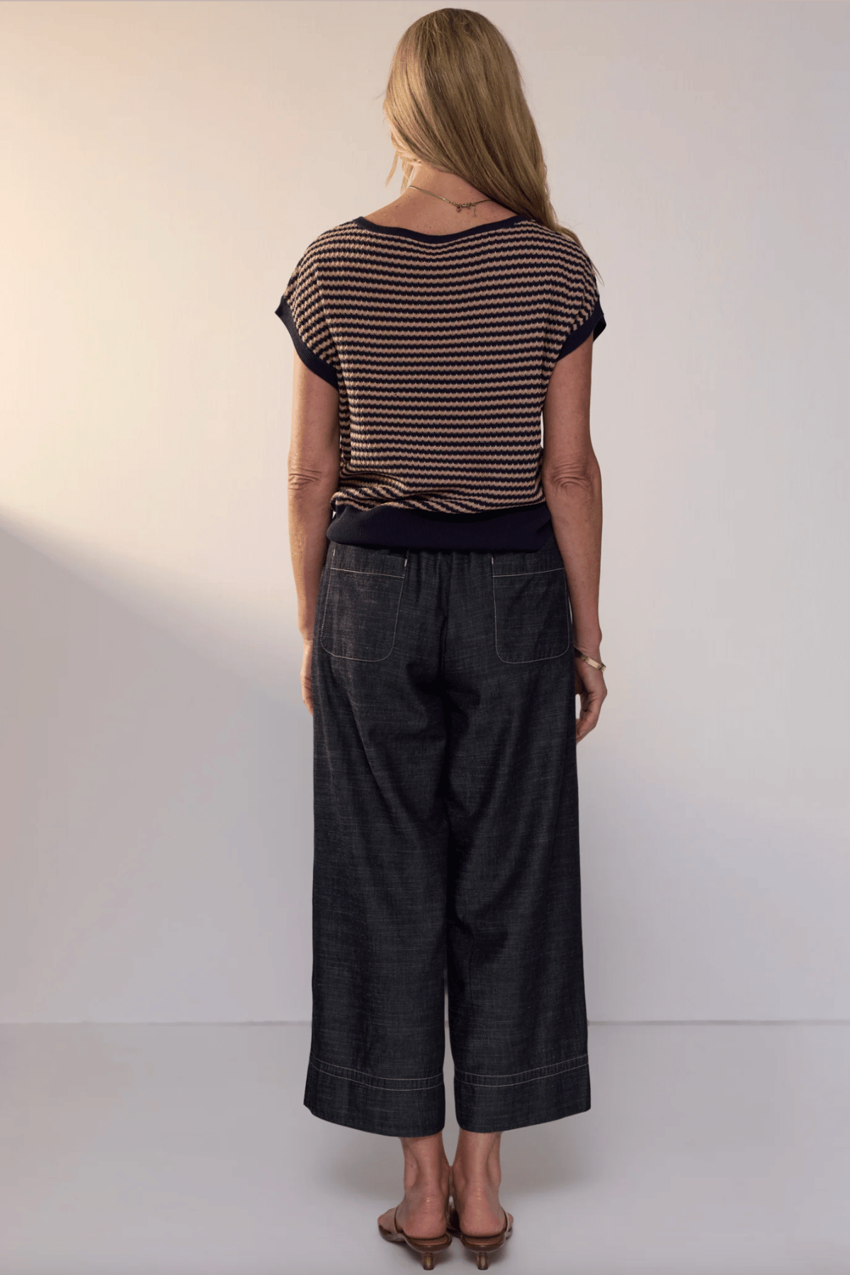 Naia Wobble Stripe Tee Ink Clay