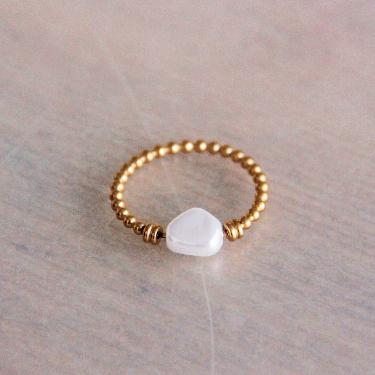 Pearl & Gold Ball Ring