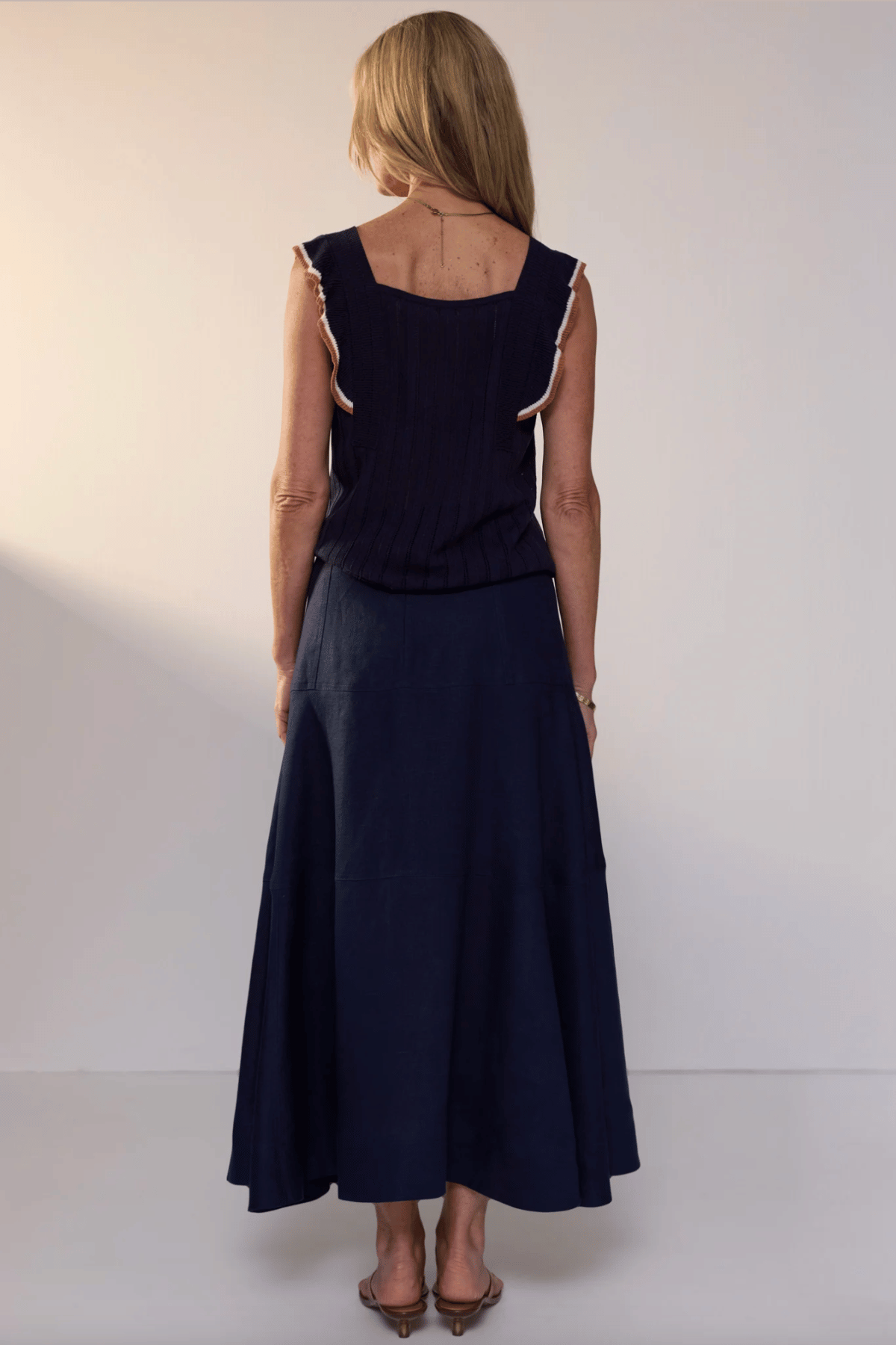 Naia Frill Sleeve Tank Ink Multi