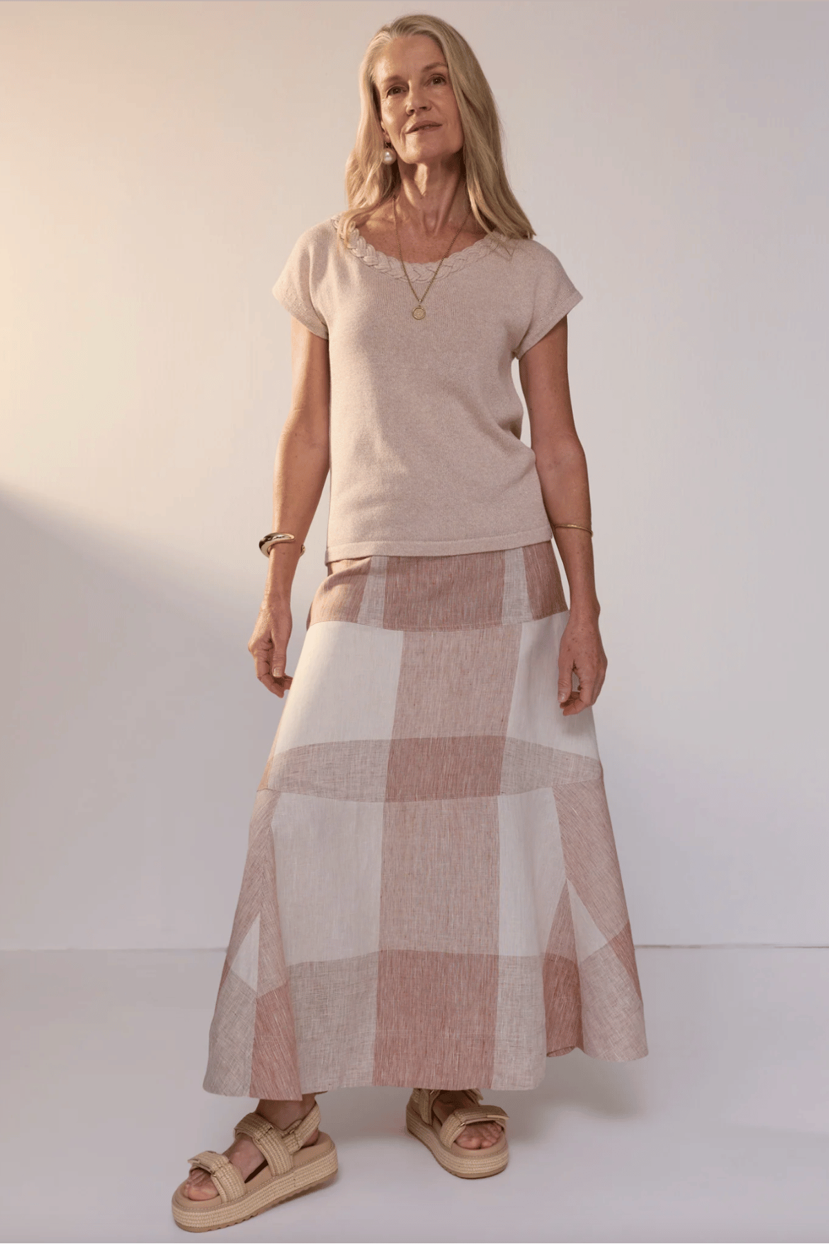 Braid Knit Top Blush