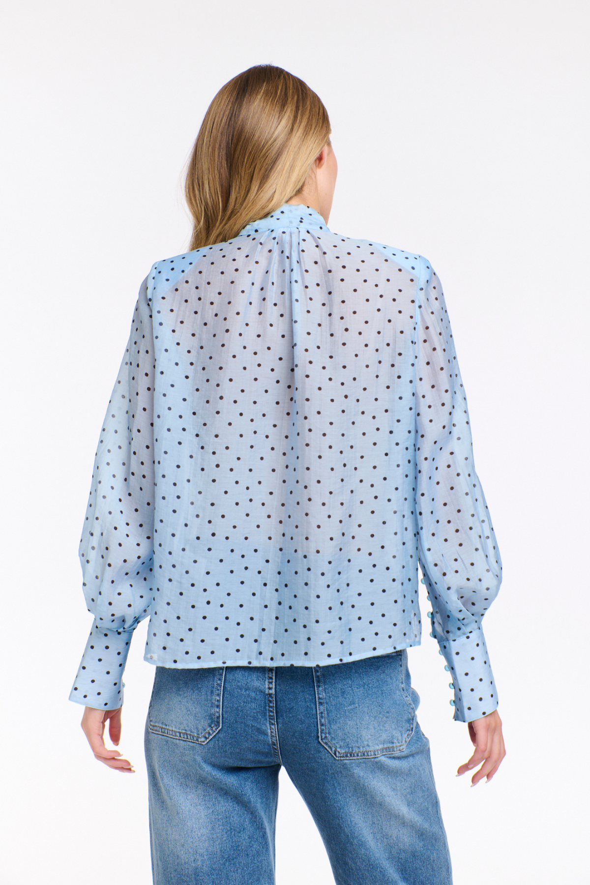 Milla Pussy Bow Blouse Bluebell