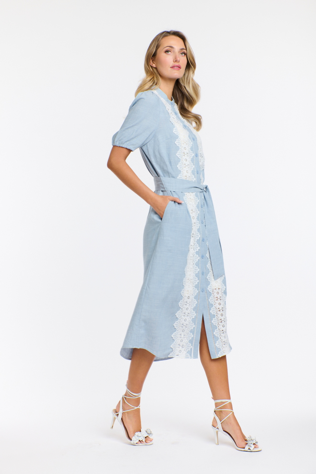 Scout Lace Dress Sky Blue