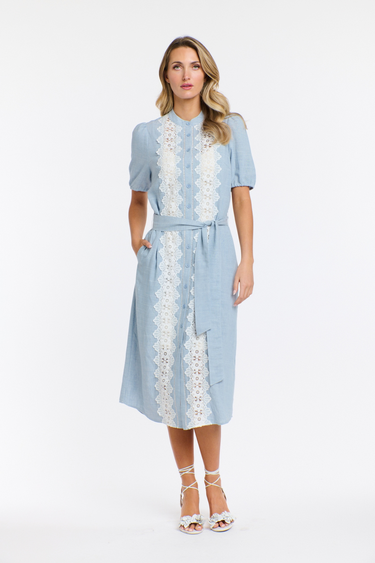 Scout Lace Dress Sky Blue