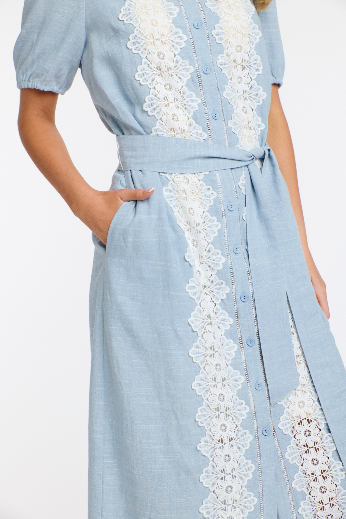 Scout Lace Dress Sky Blue
