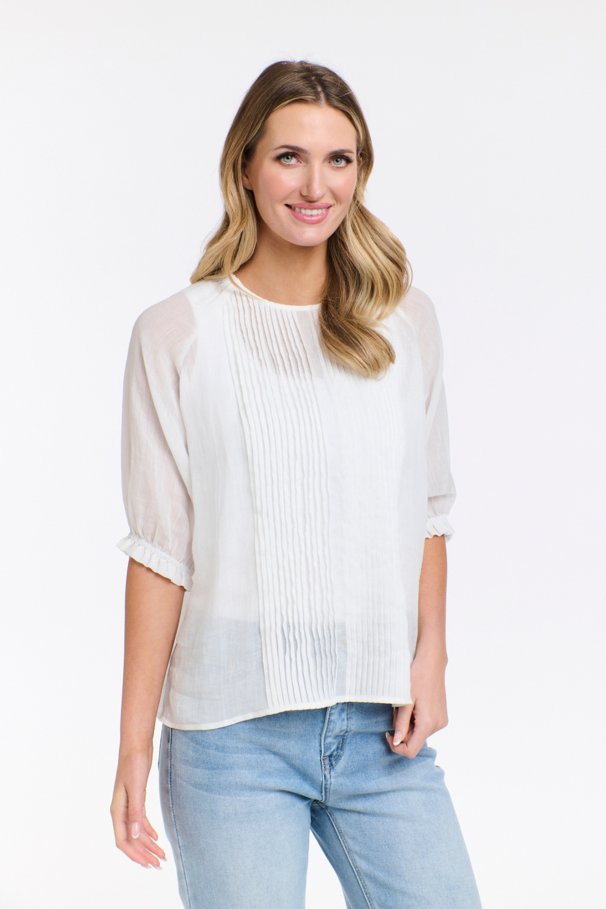 Tilly Pleat Blouse White