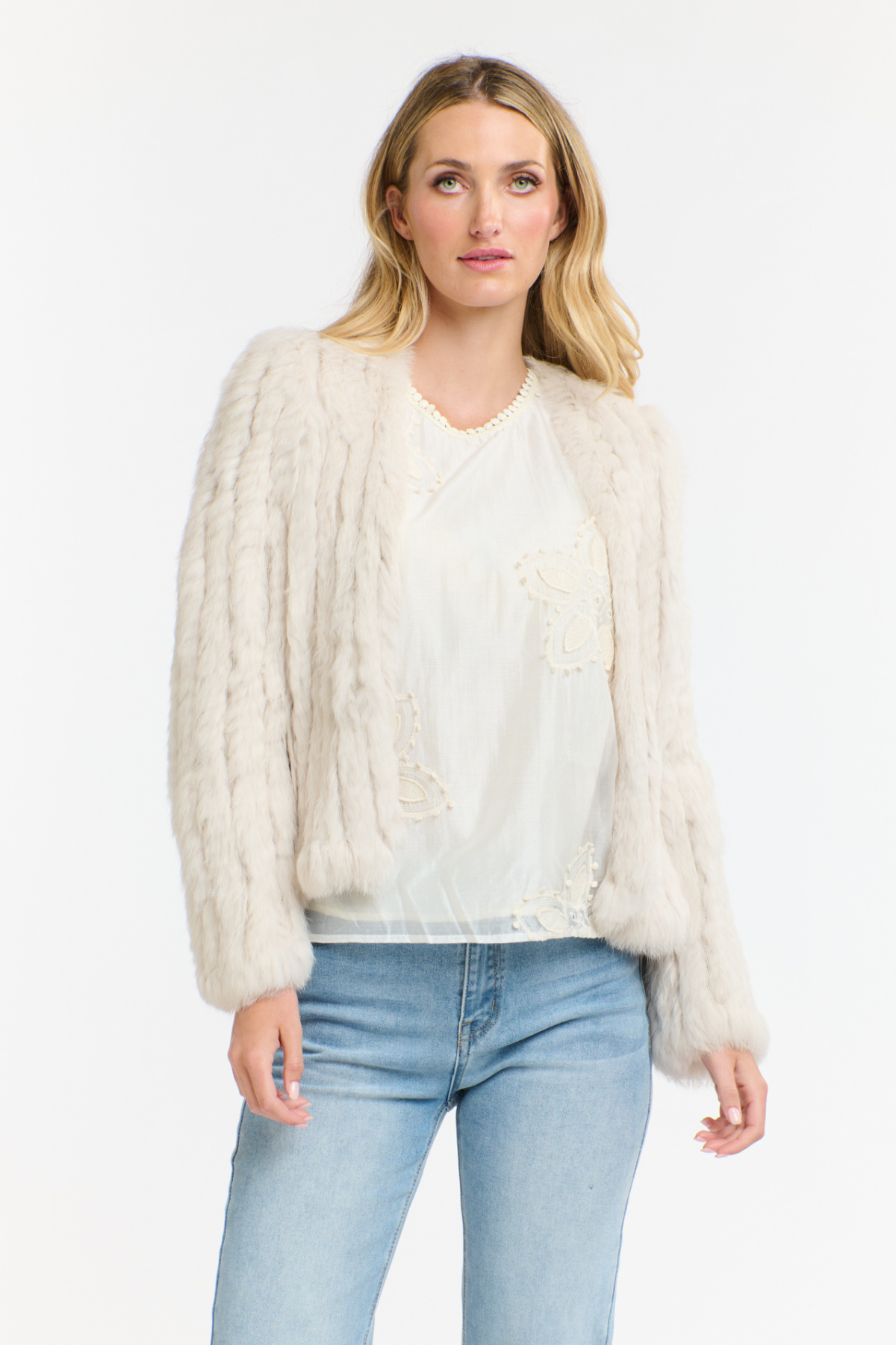 Short Rabbit Jacket Chalk