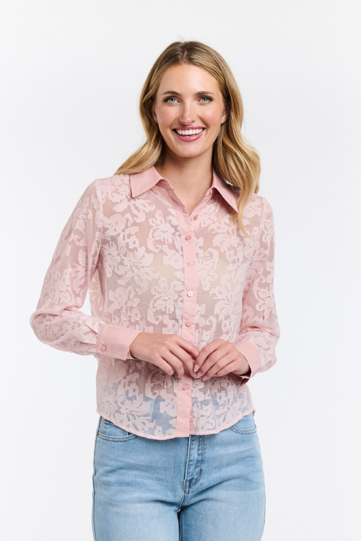 Silvia Stitch Blouse Tea Rose