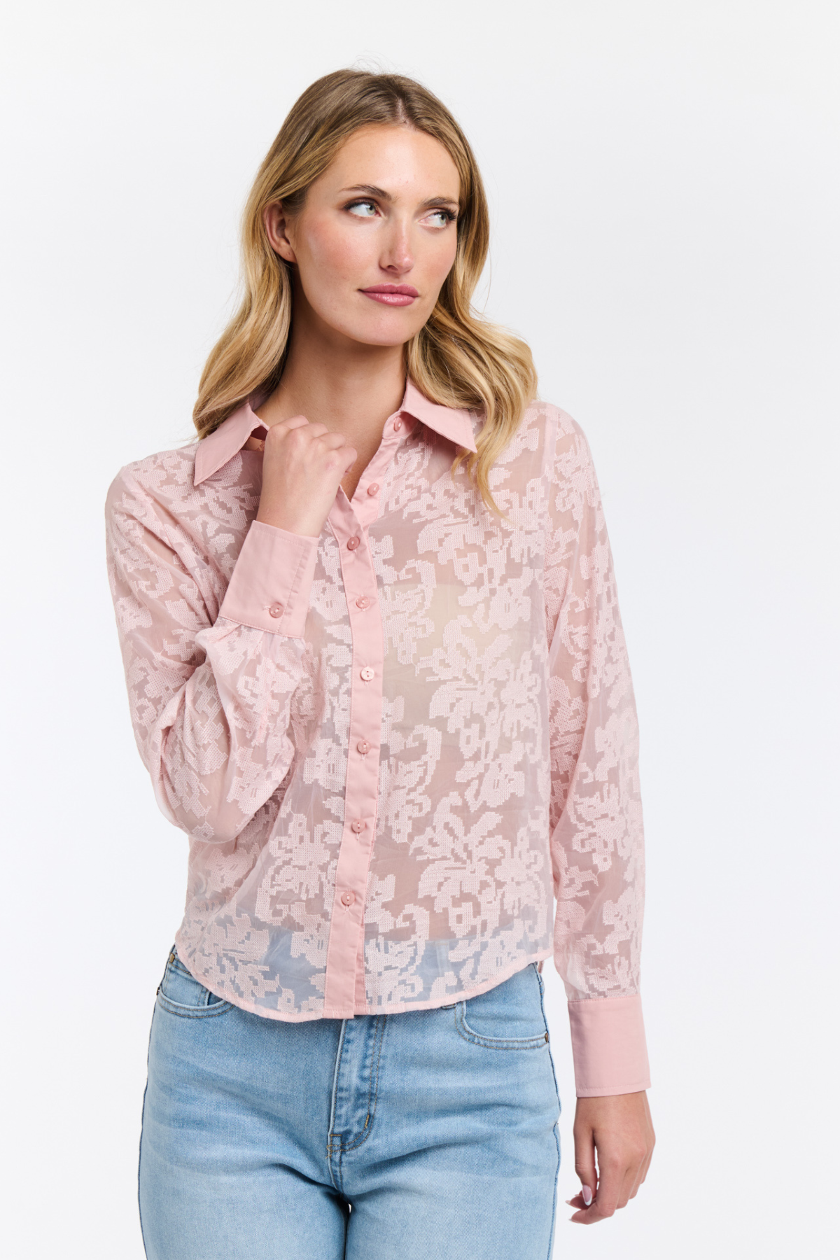 Silvia Stitch Blouse Tea Rose
