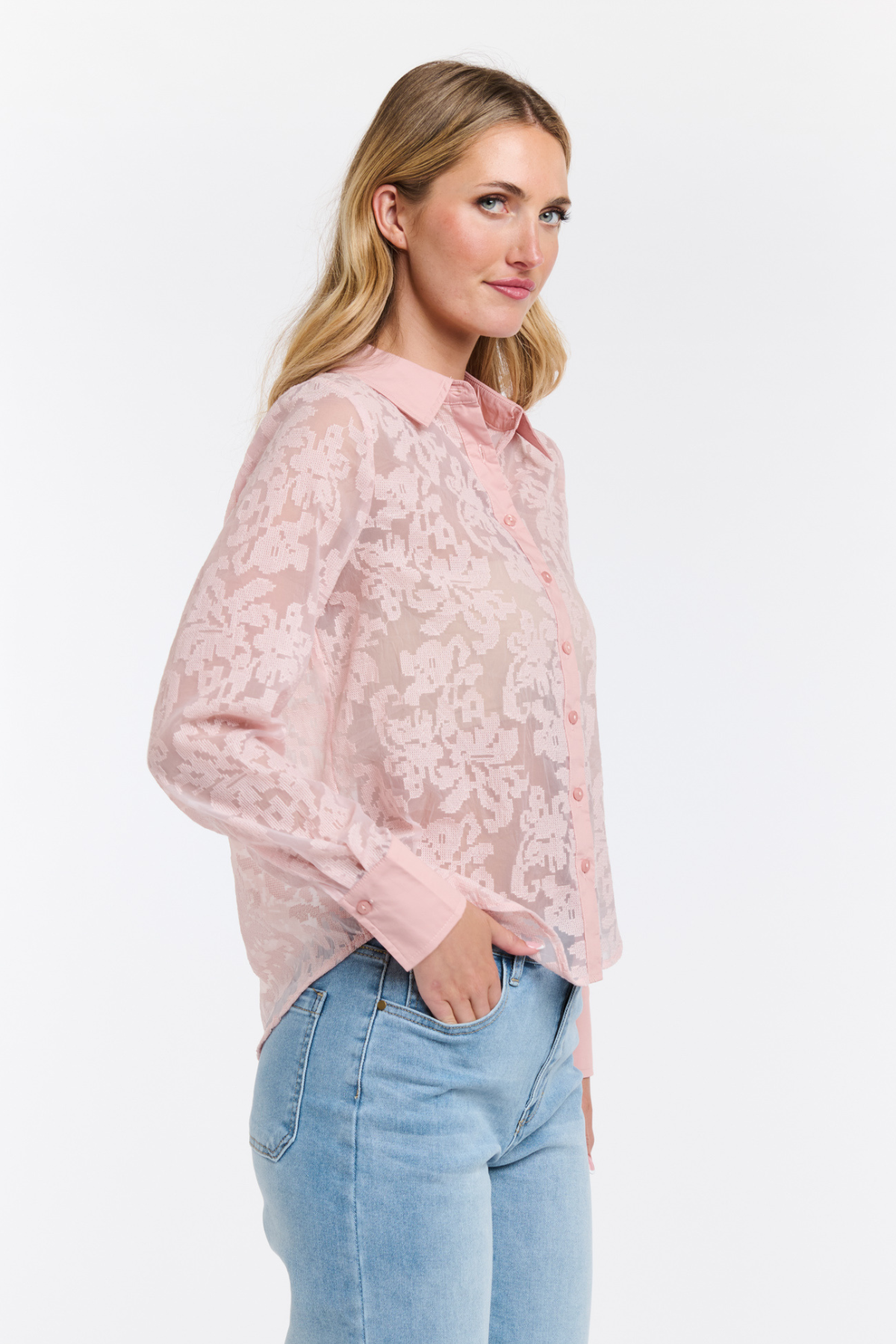 Silvia Stitch Blouse Tea Rose