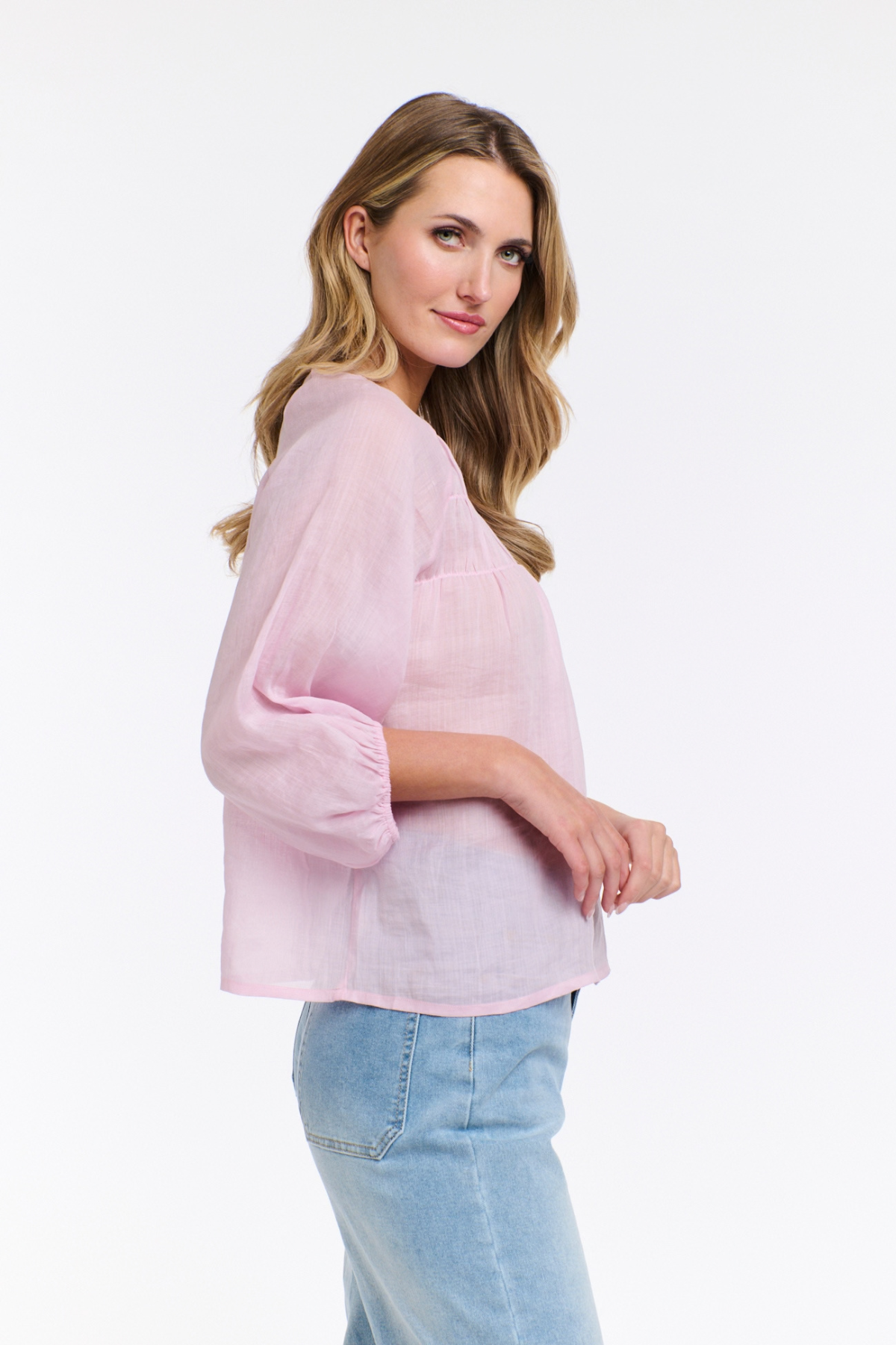 Eden Smock Blouse Pink Pearl