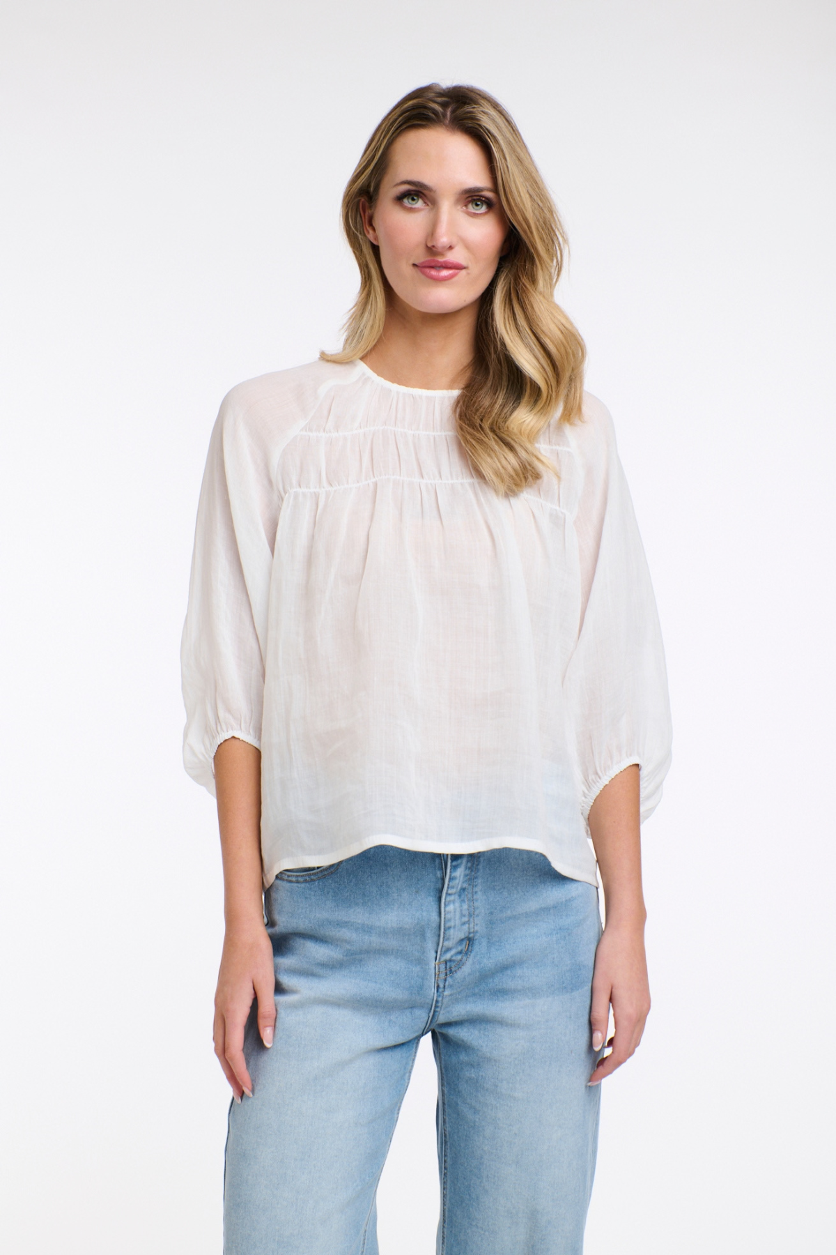 Eden Smock Blouse White