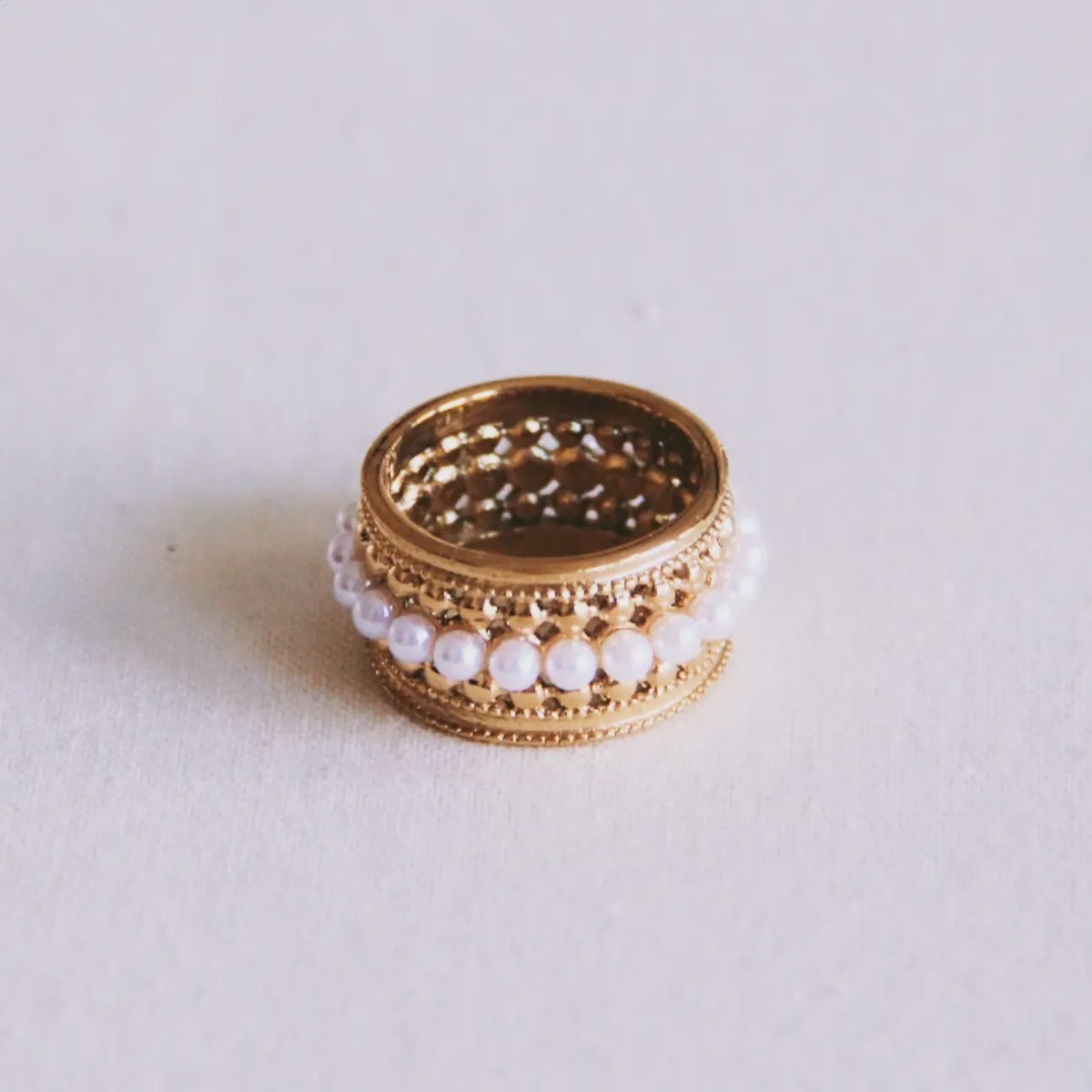 Statement Ring with Mini Pearls