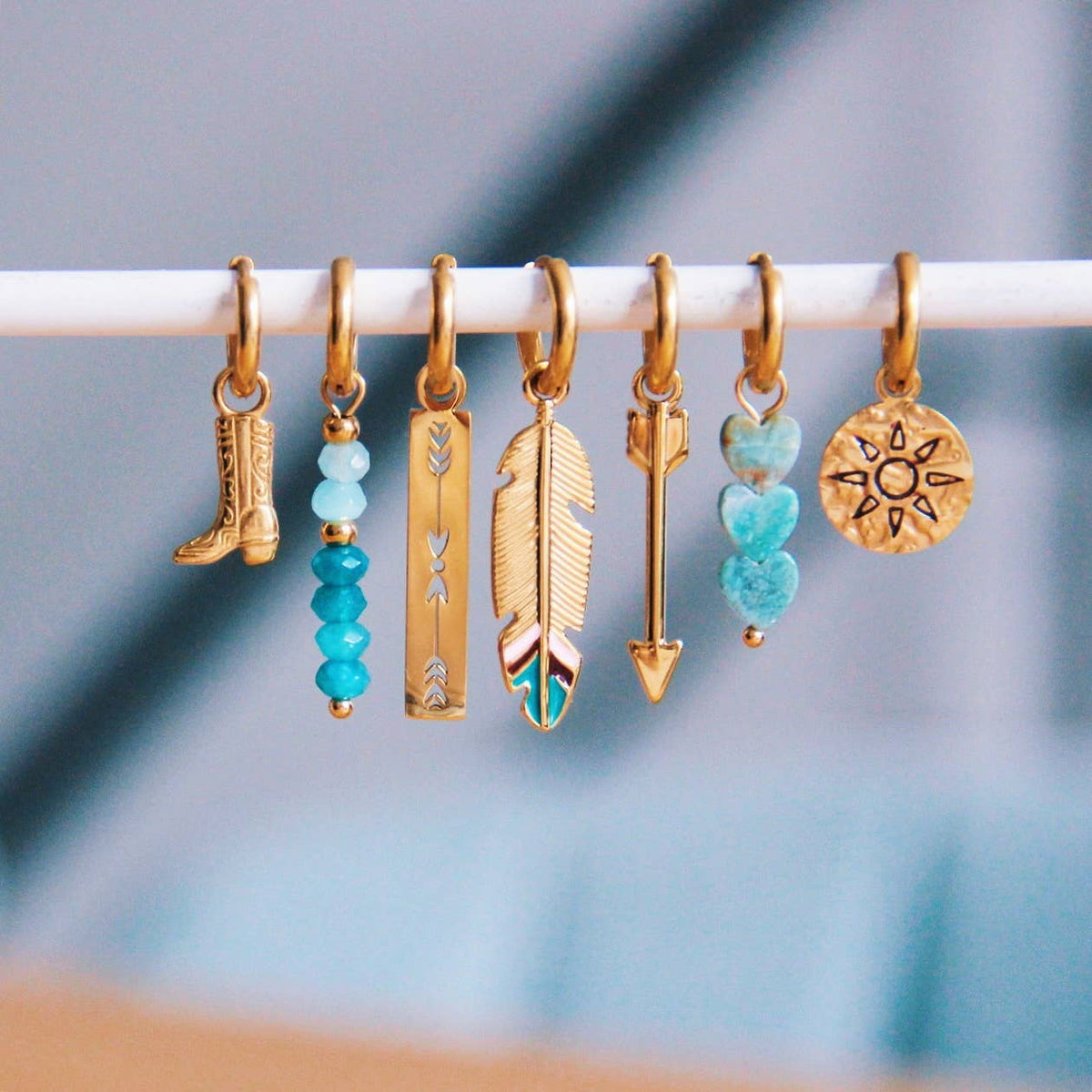 Arrow & Moon Hoop Earrings