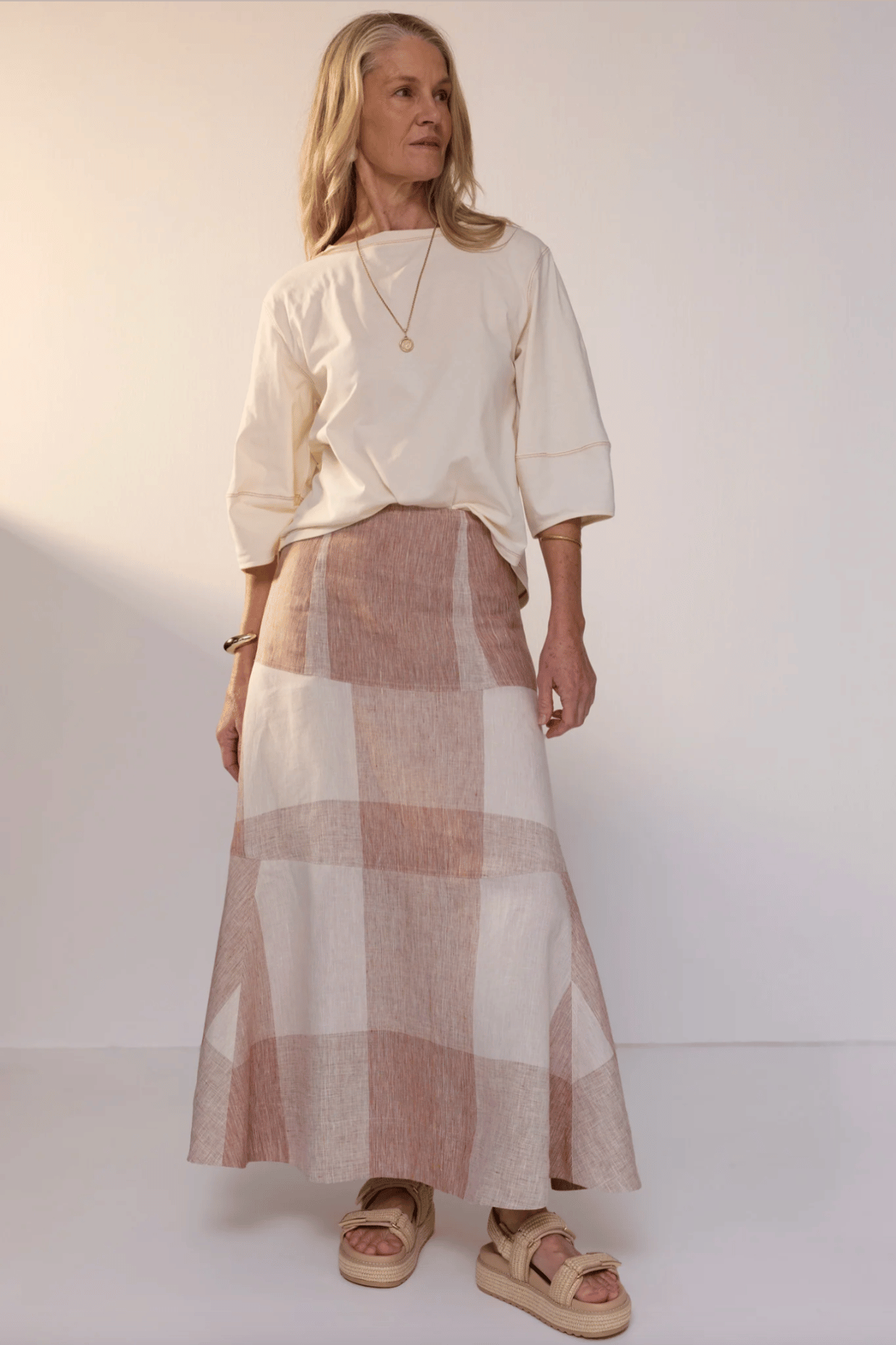 Nixie Skirt Toffee Gingham