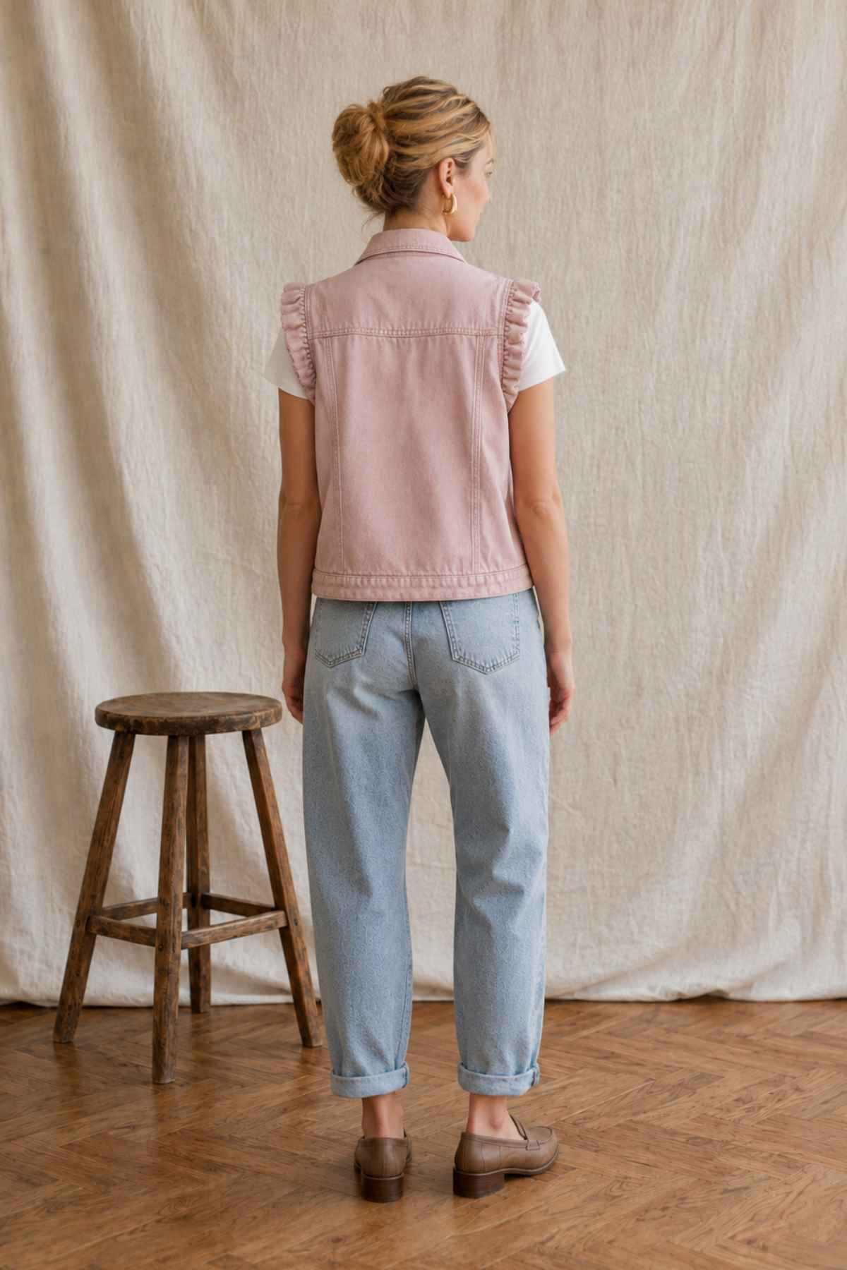 Amélie Denim Vest Rose