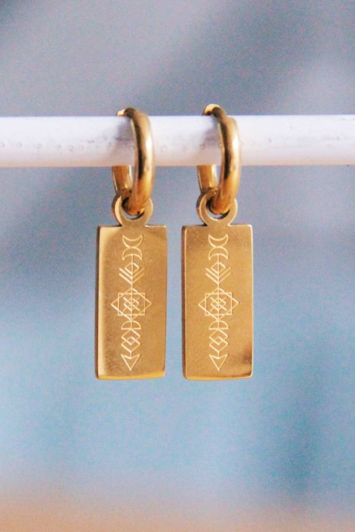 Arrow & Moon Hoop Earrings