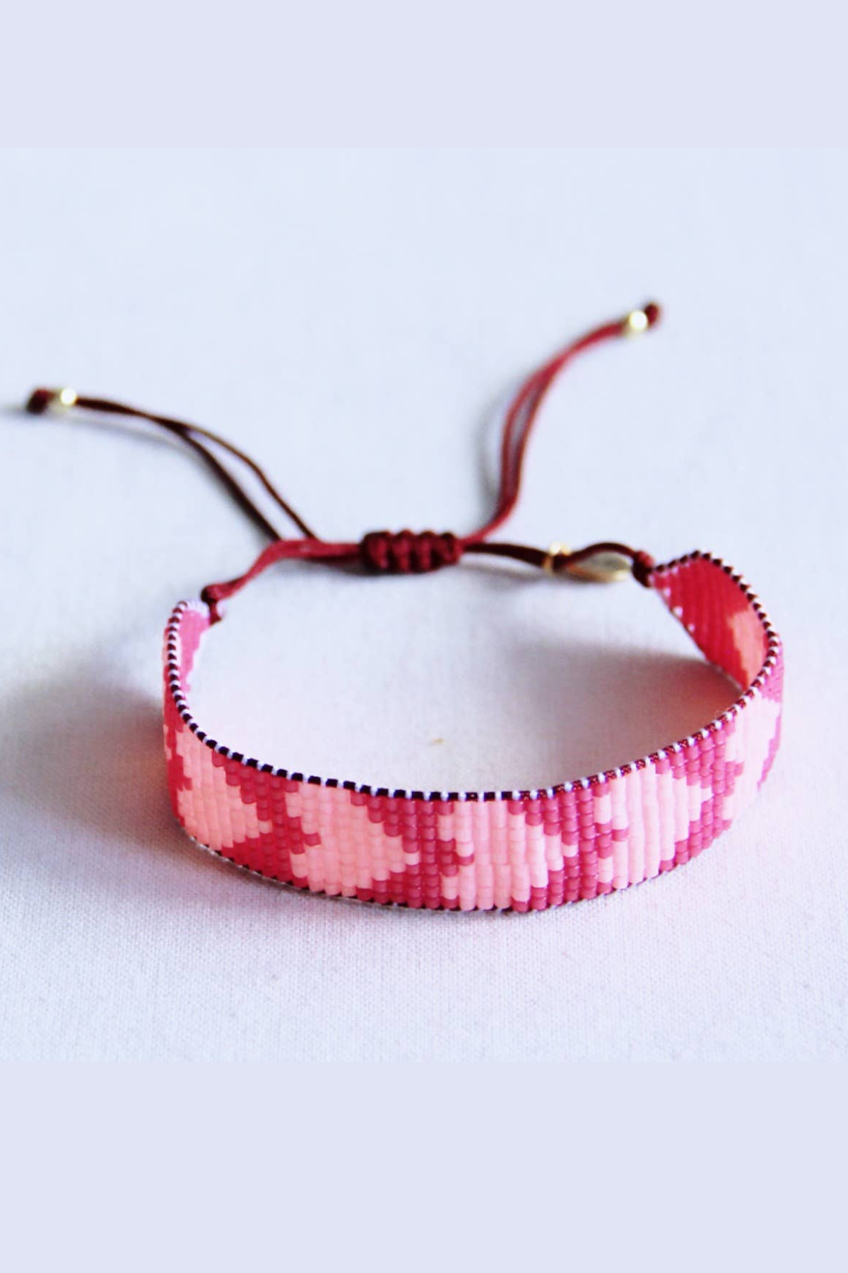 Heart Woven Bracelet Fuchsia