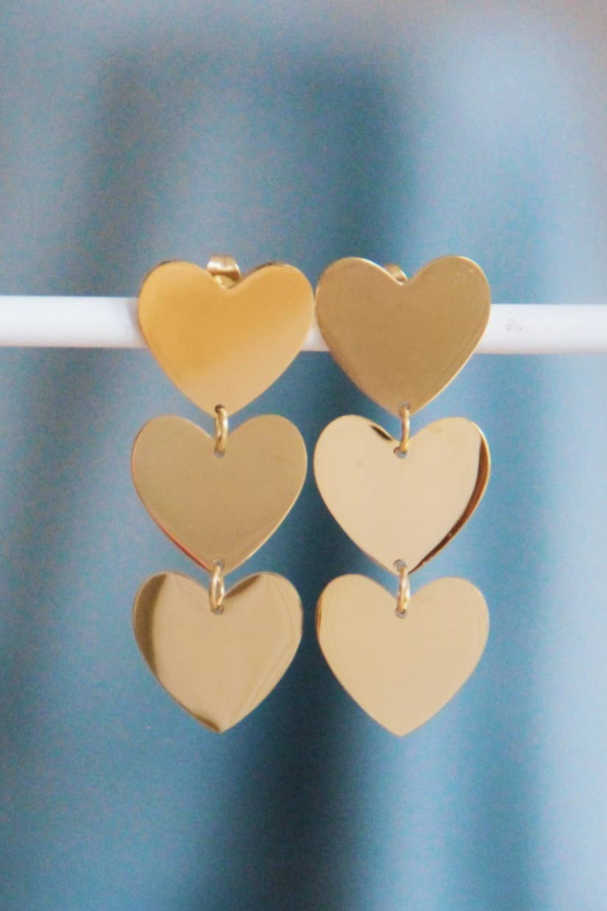 Statement Triple Heart Earrings