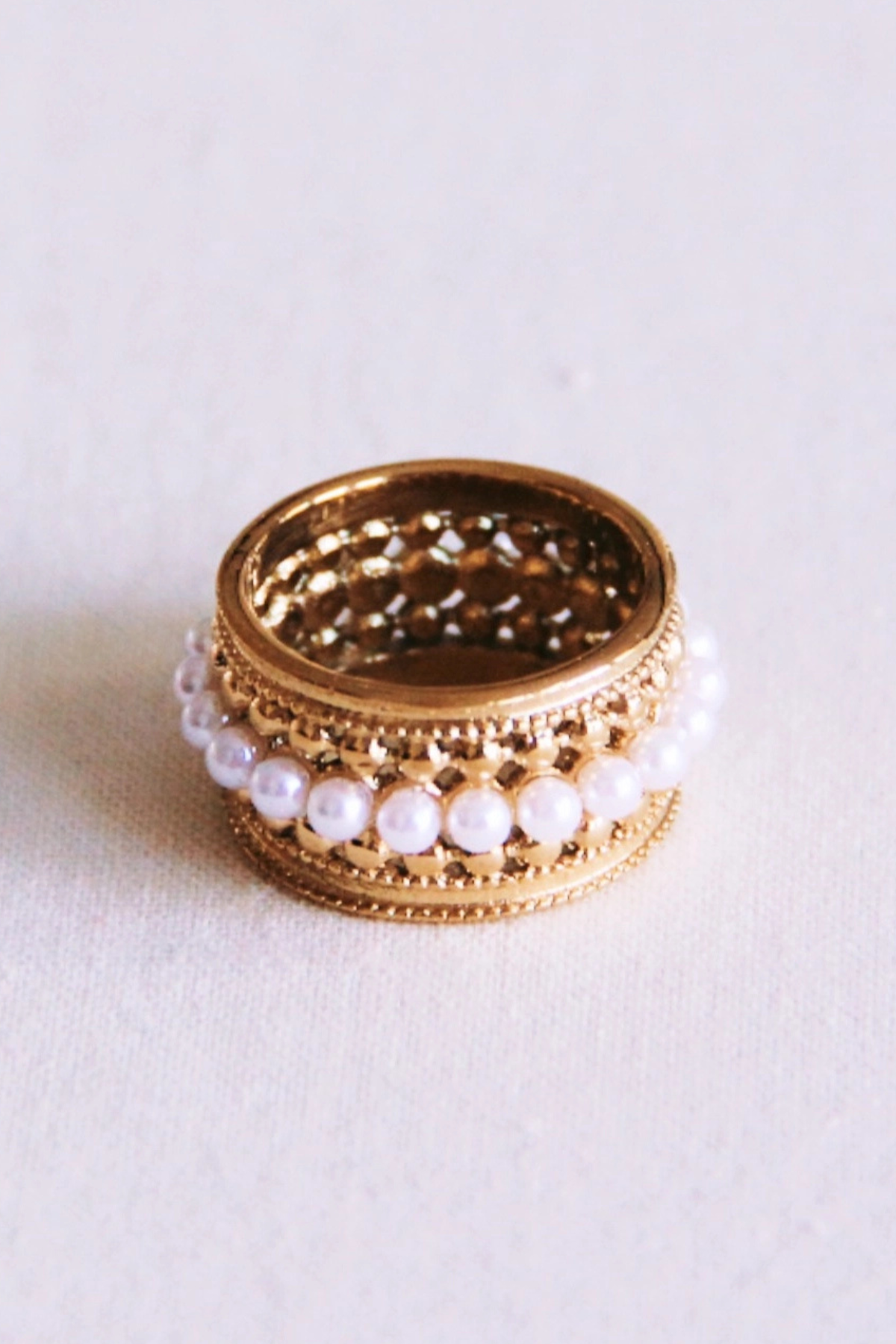 Statement Ring with Mini Pearls