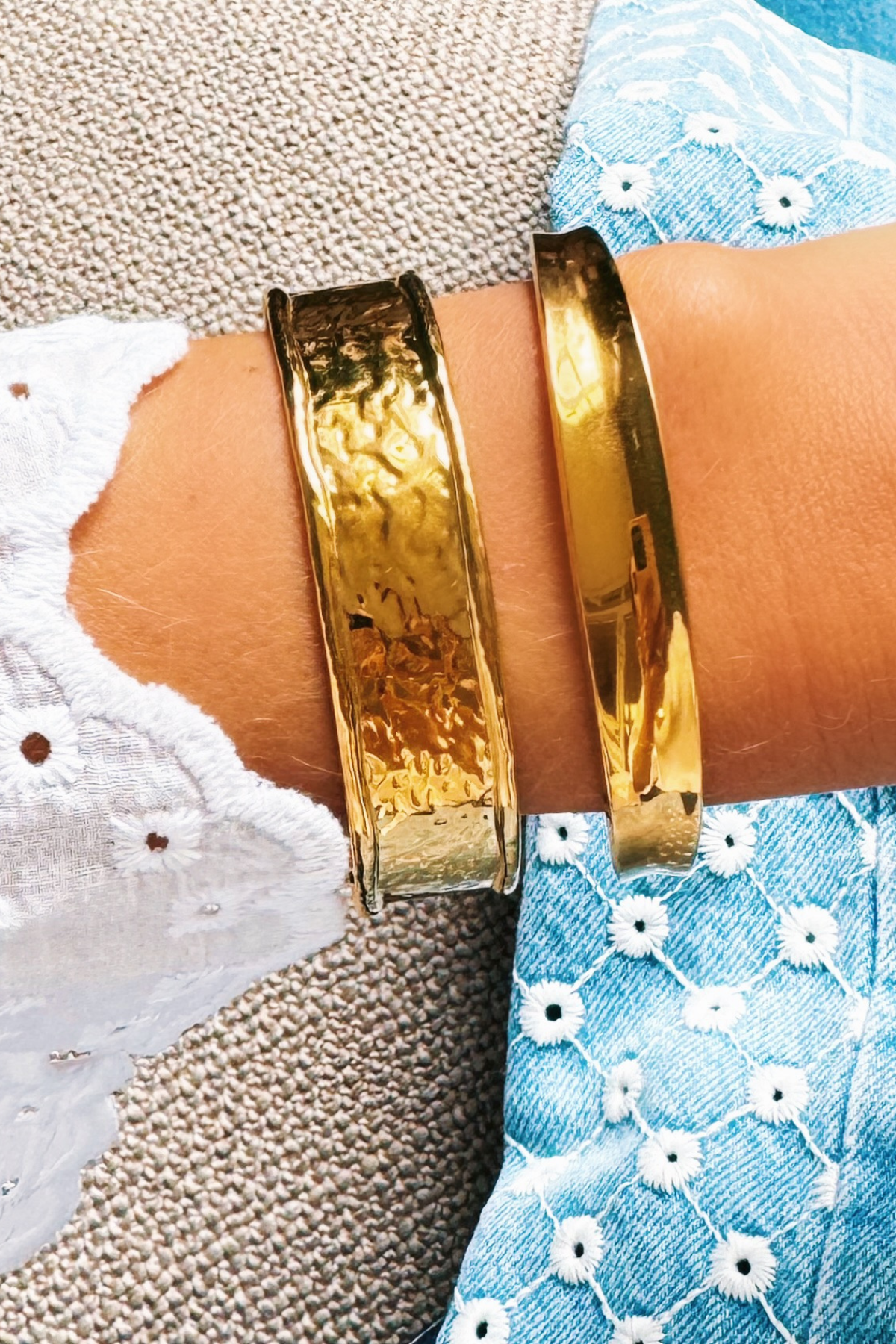 Beaten Gold Bangle