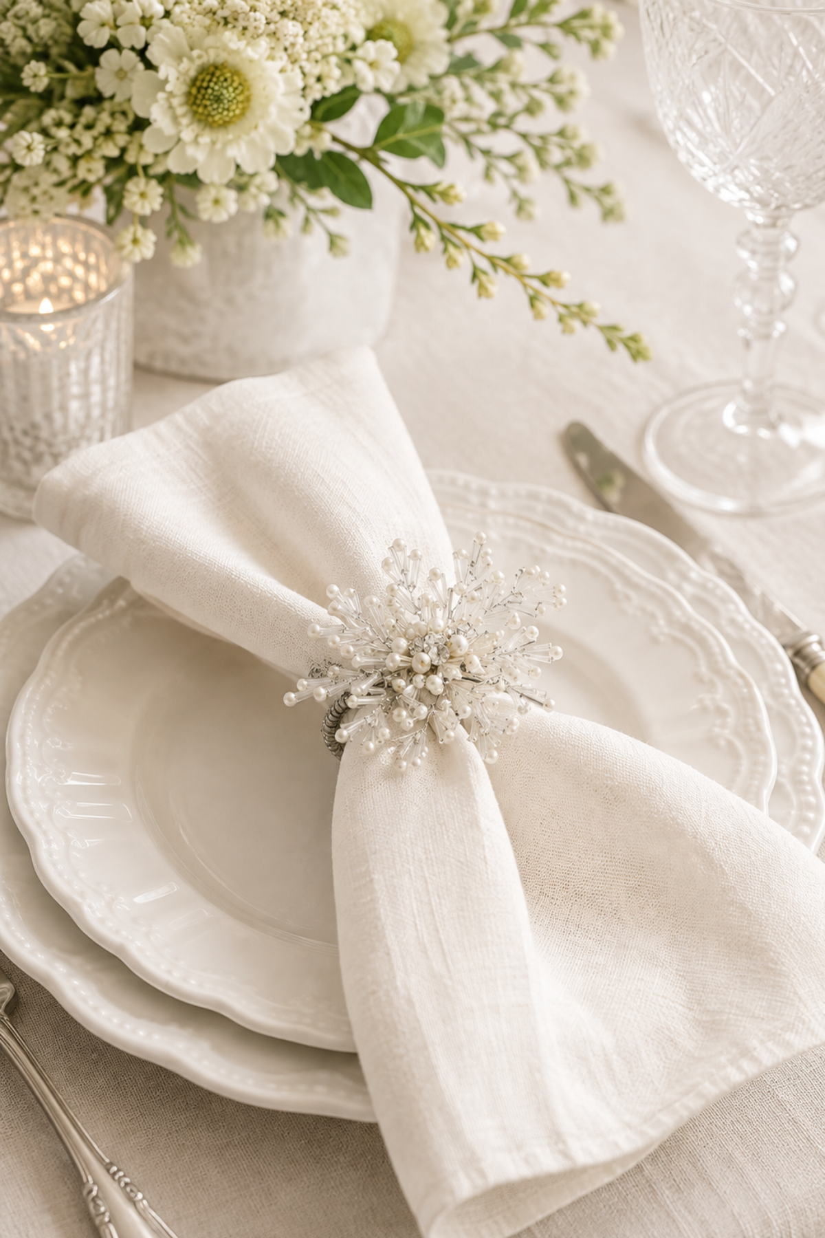 Beaded Pearl Napkin Ring