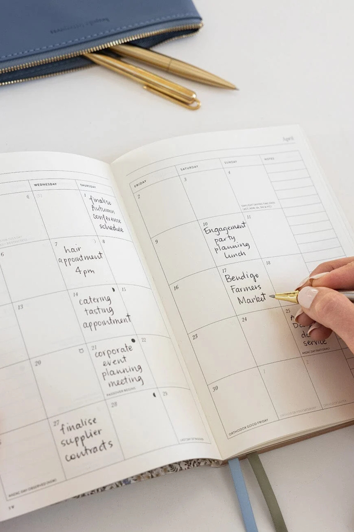 2027 Weekly Productivity Planner Forget Me Not