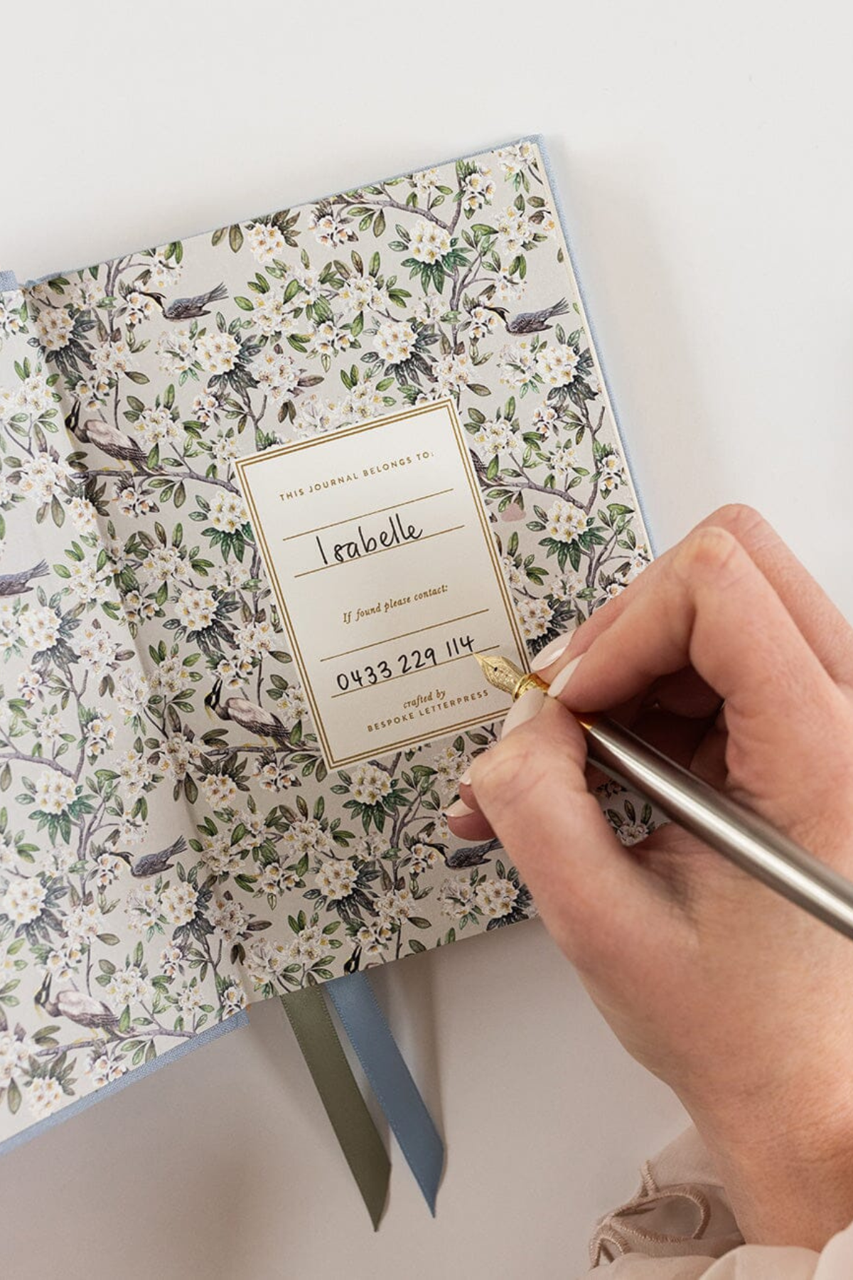 Linen Bound Pocket Journal Luna Blue