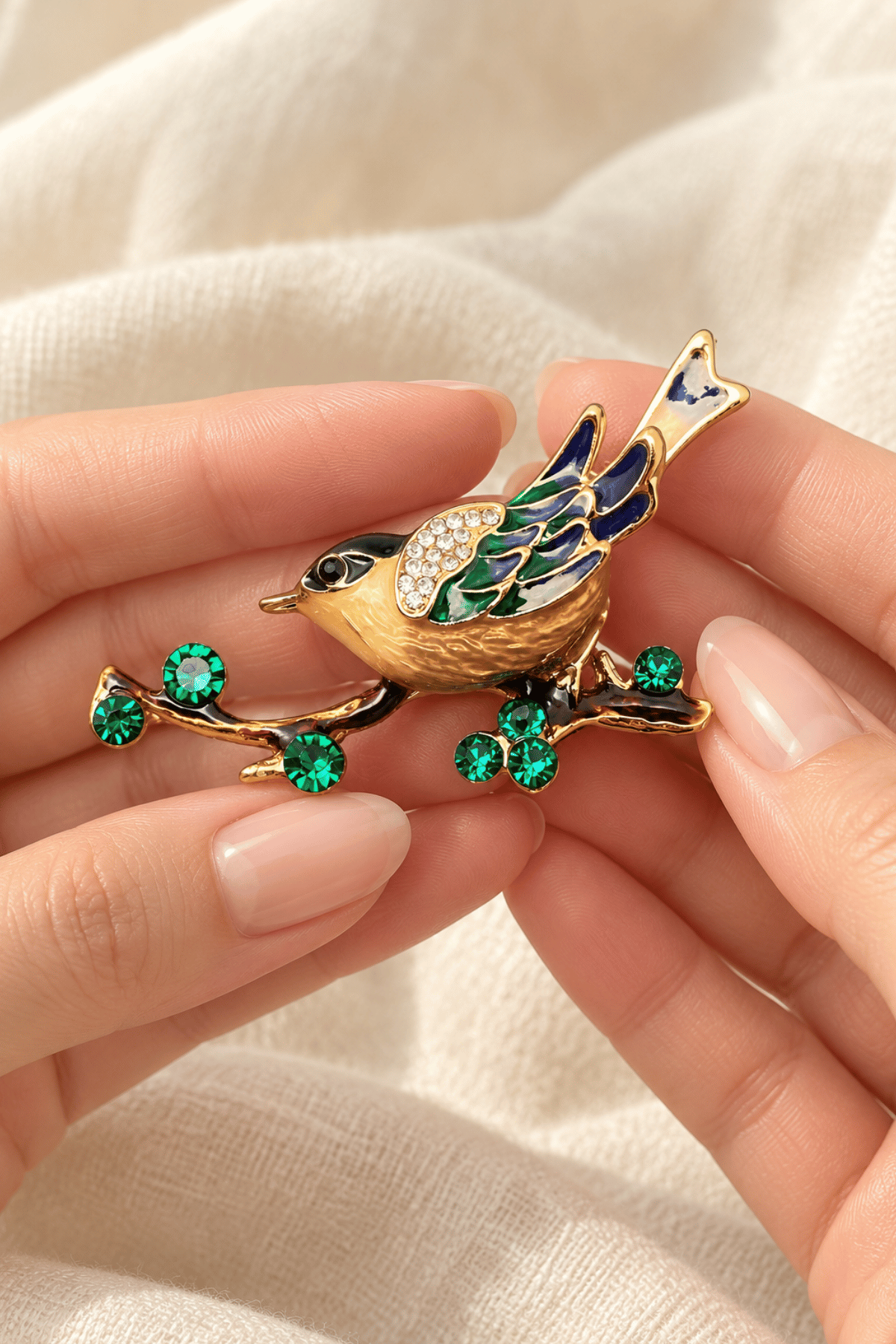Birdie On A Branch Brooch