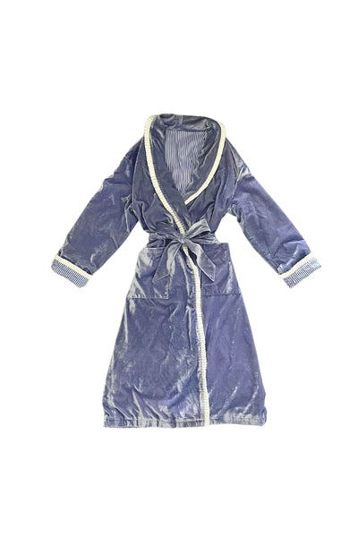 Blue Silk Velvet Robe