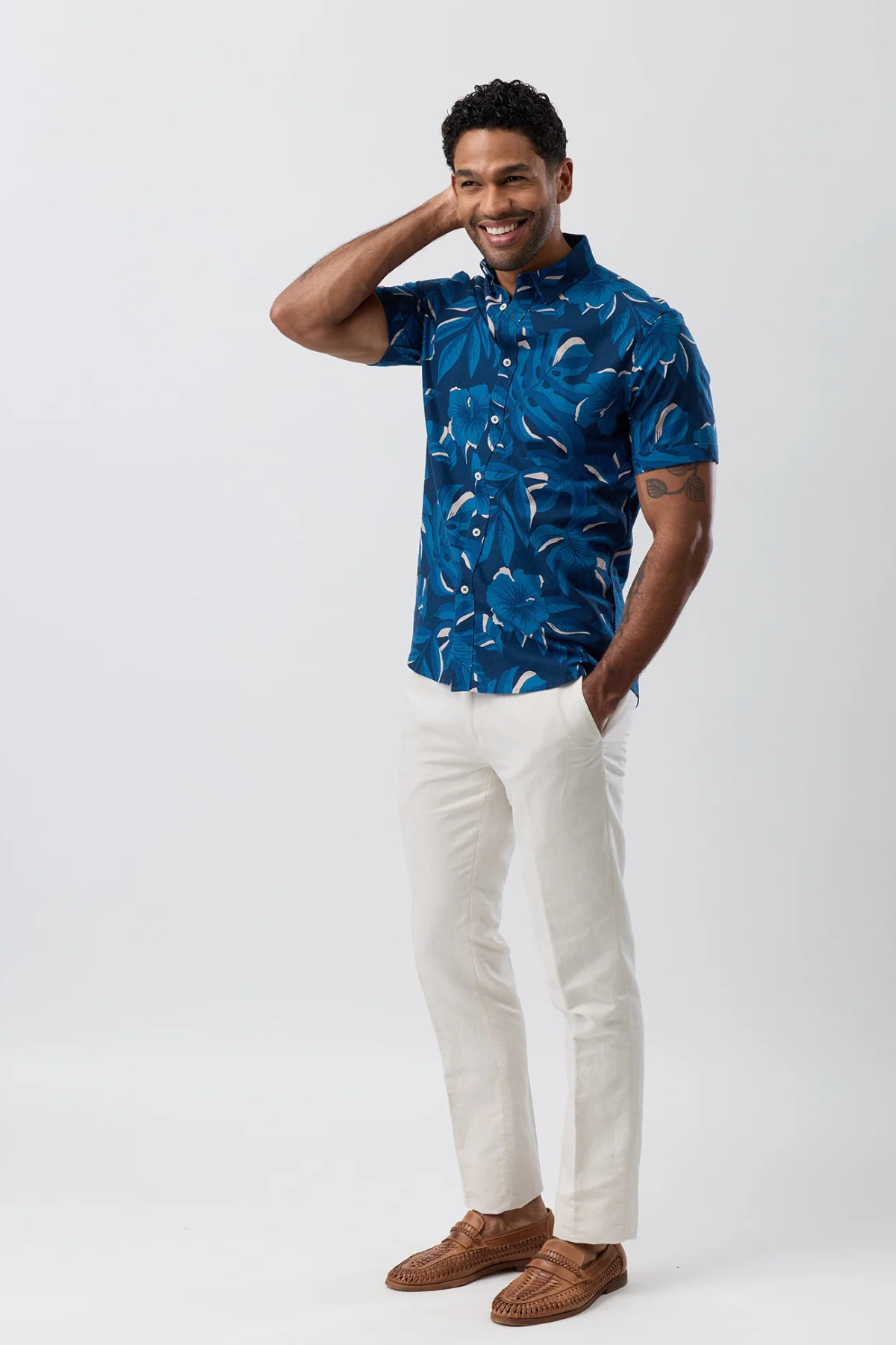 Casual Shirt Short Sleeve French Navy