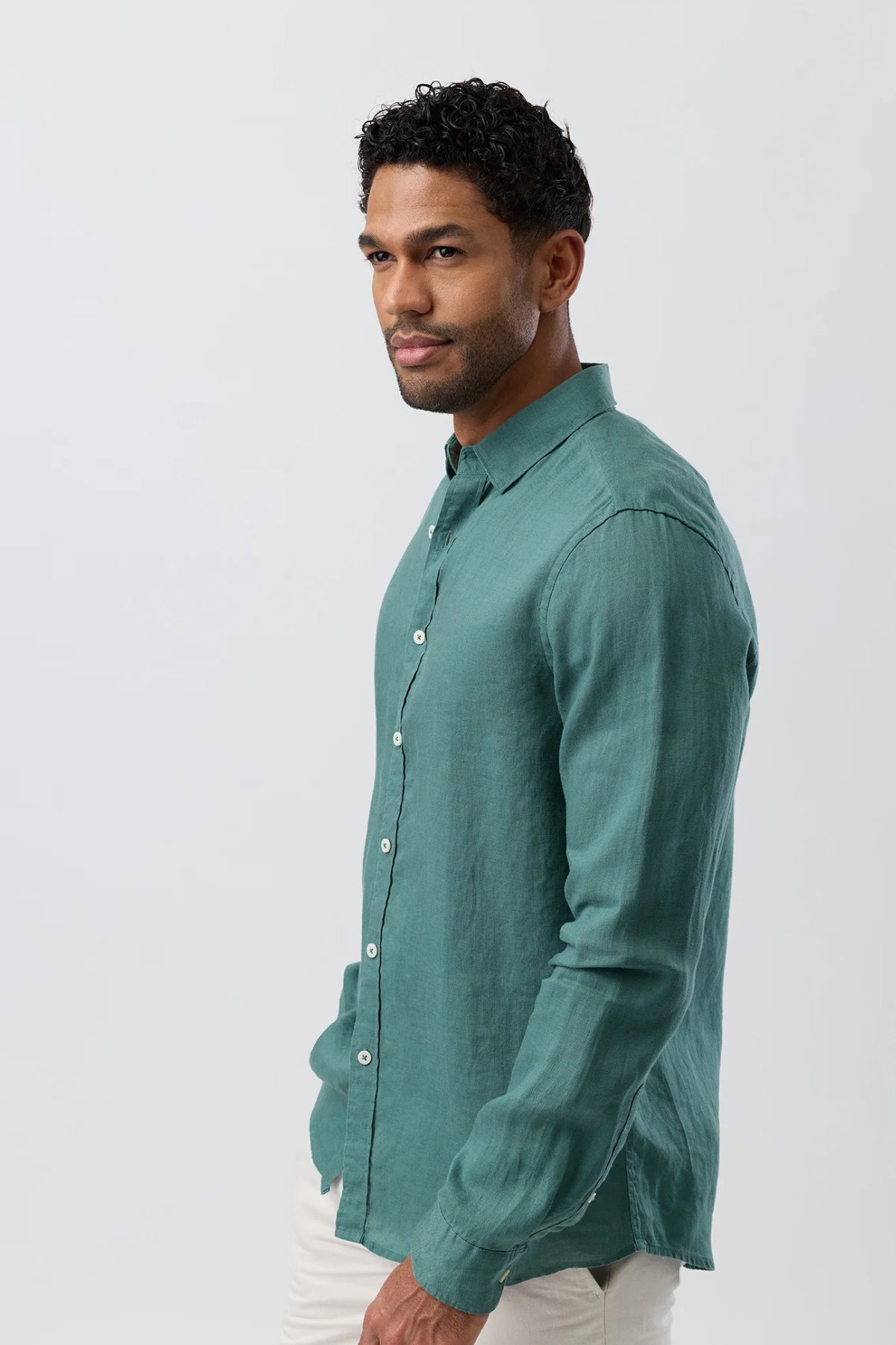 Linen Casual Long Sleeve Green