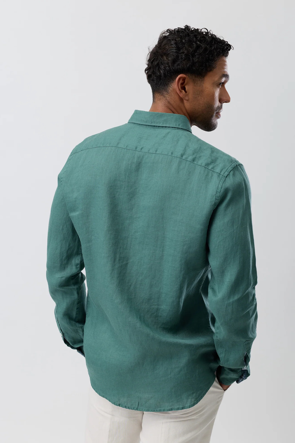 Linen Casual Long Sleeve Green