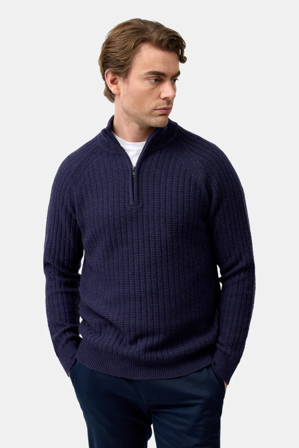Half Zipped Knit Navy