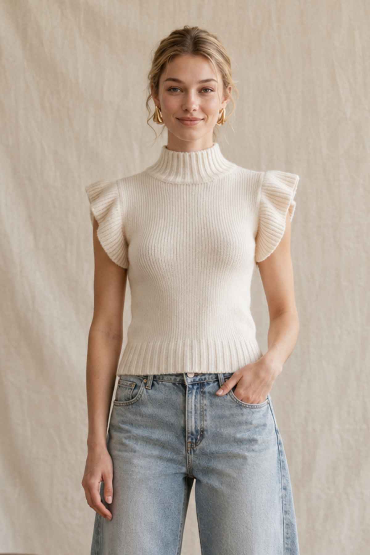 Butterfly Sleeve Knit Vest