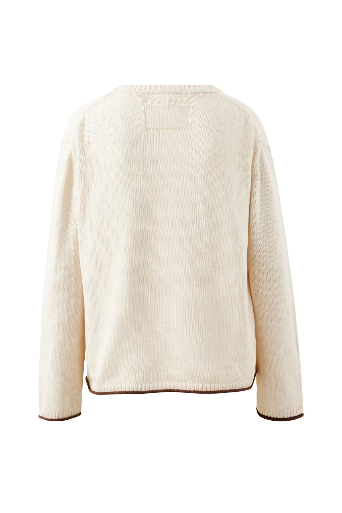 Mira Knitted Crew Ecru Chocolate Sardine
