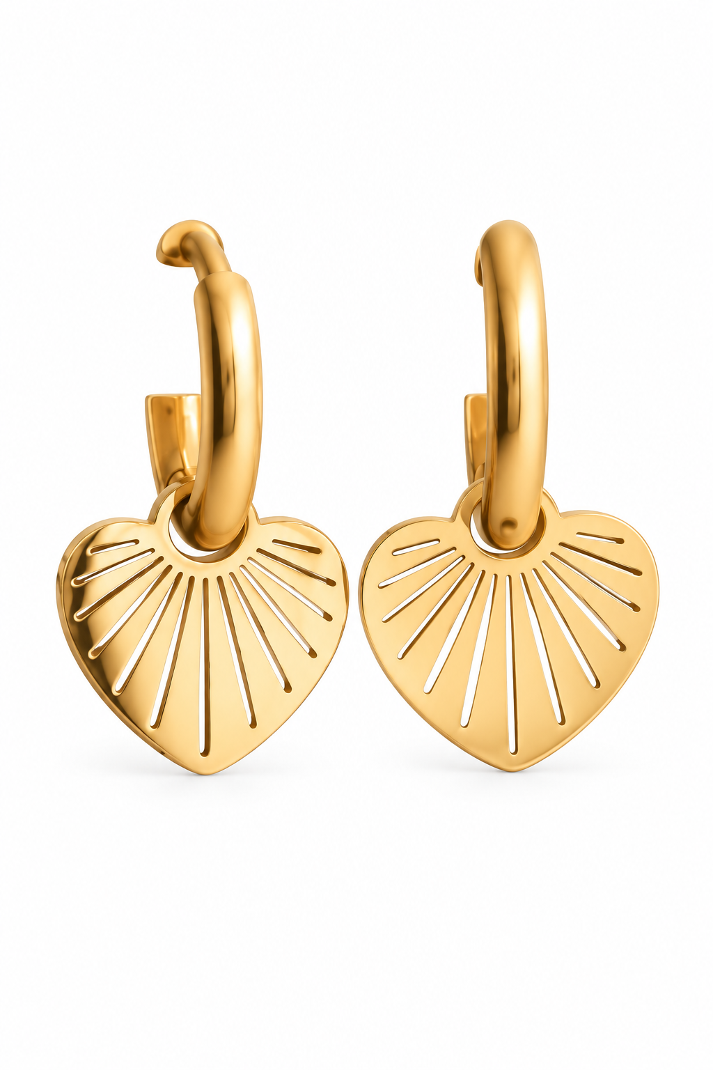 Creole Hoops Fantasy Heart Gold
