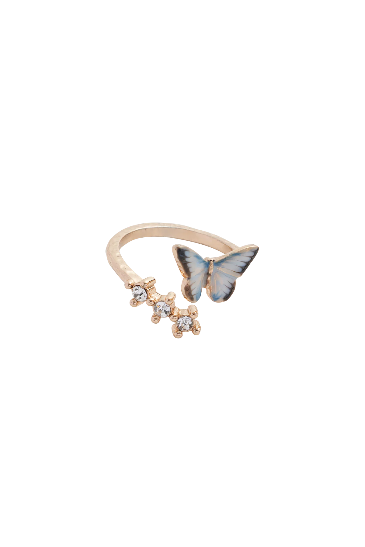 Enamel Blue Butterfly Ring