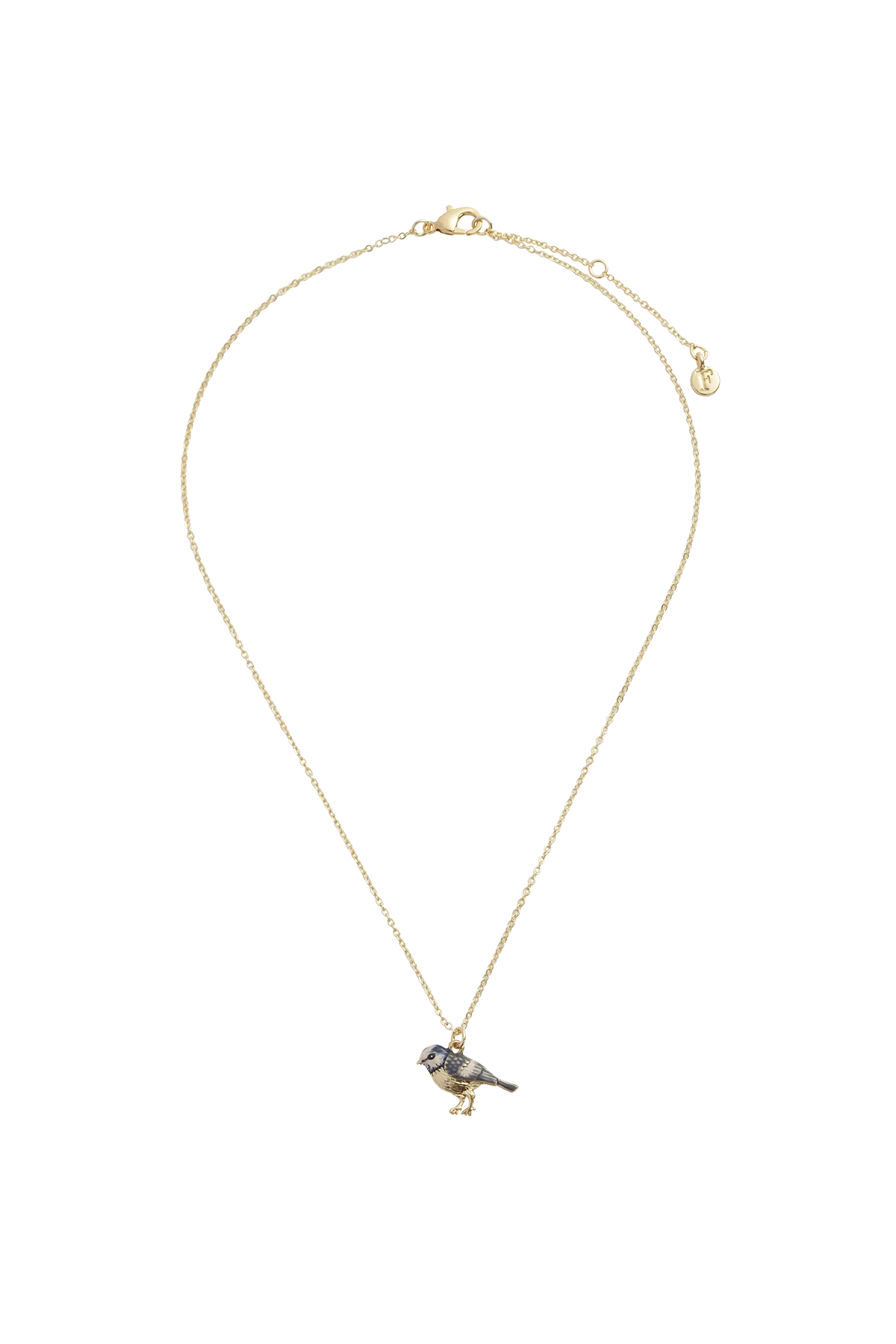 Enamel Blue Tit Short Necklace