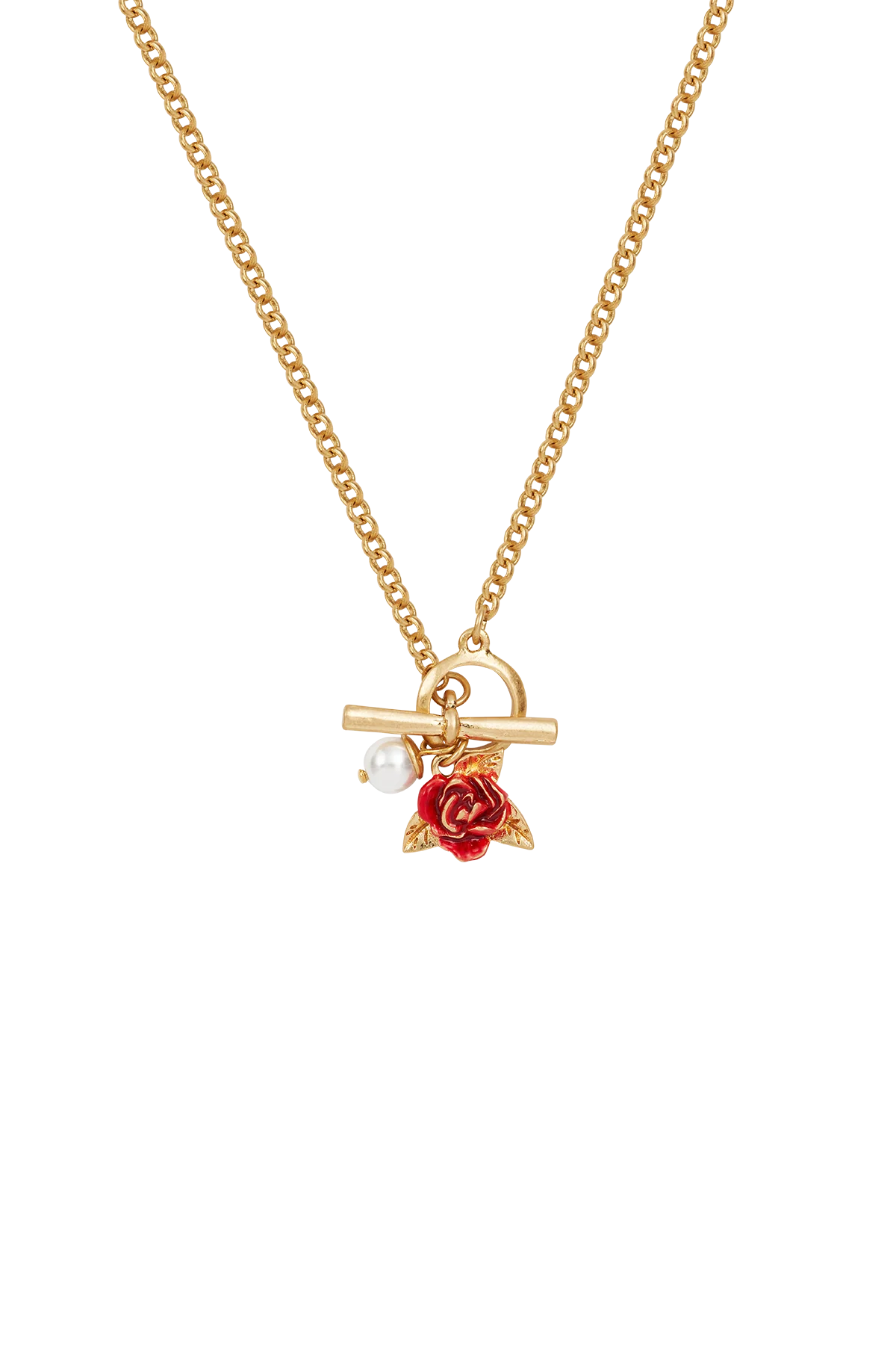 English Rose Pearl Gold Necklace