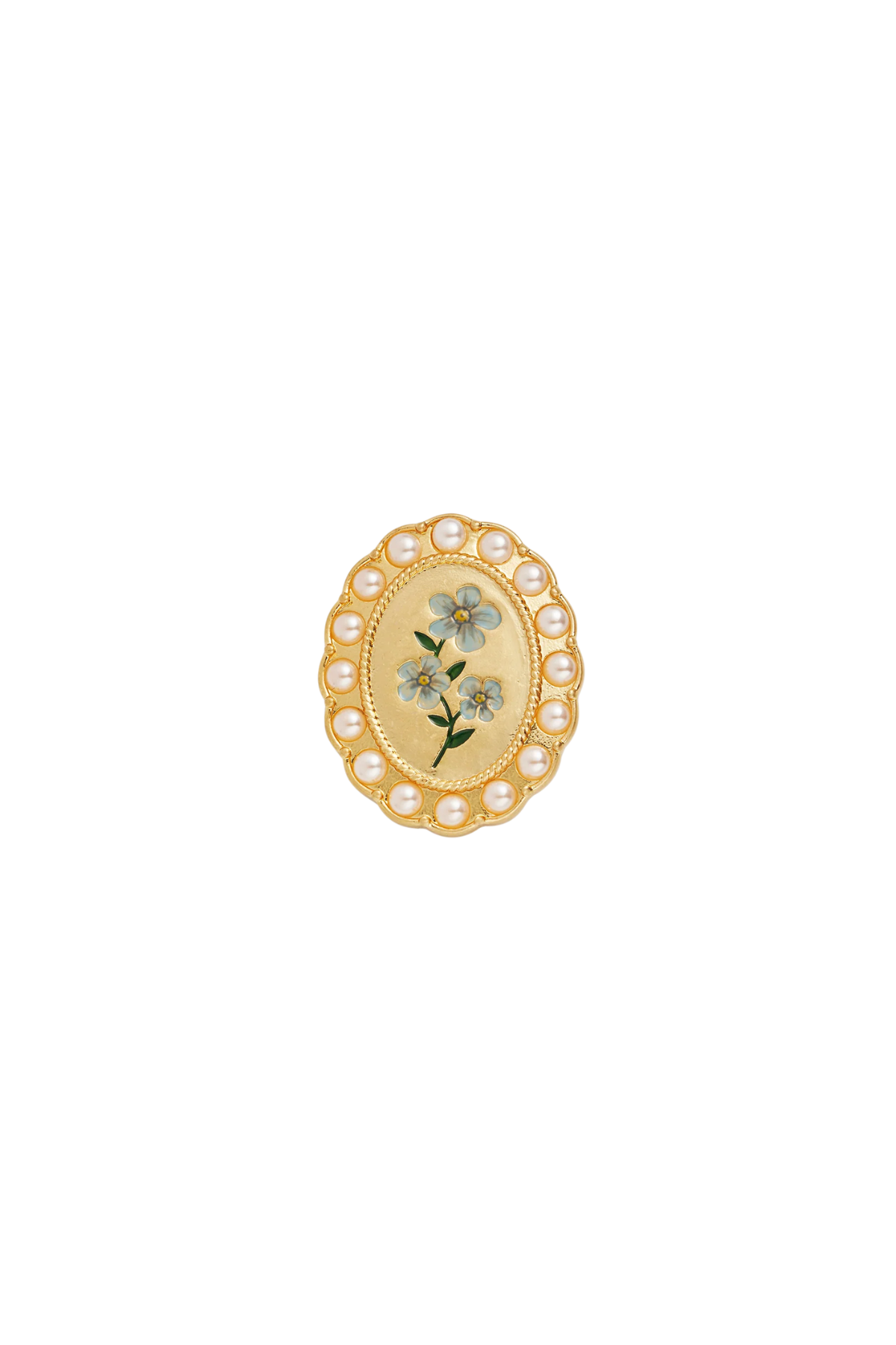 Forget Me Not Cameo Brooch