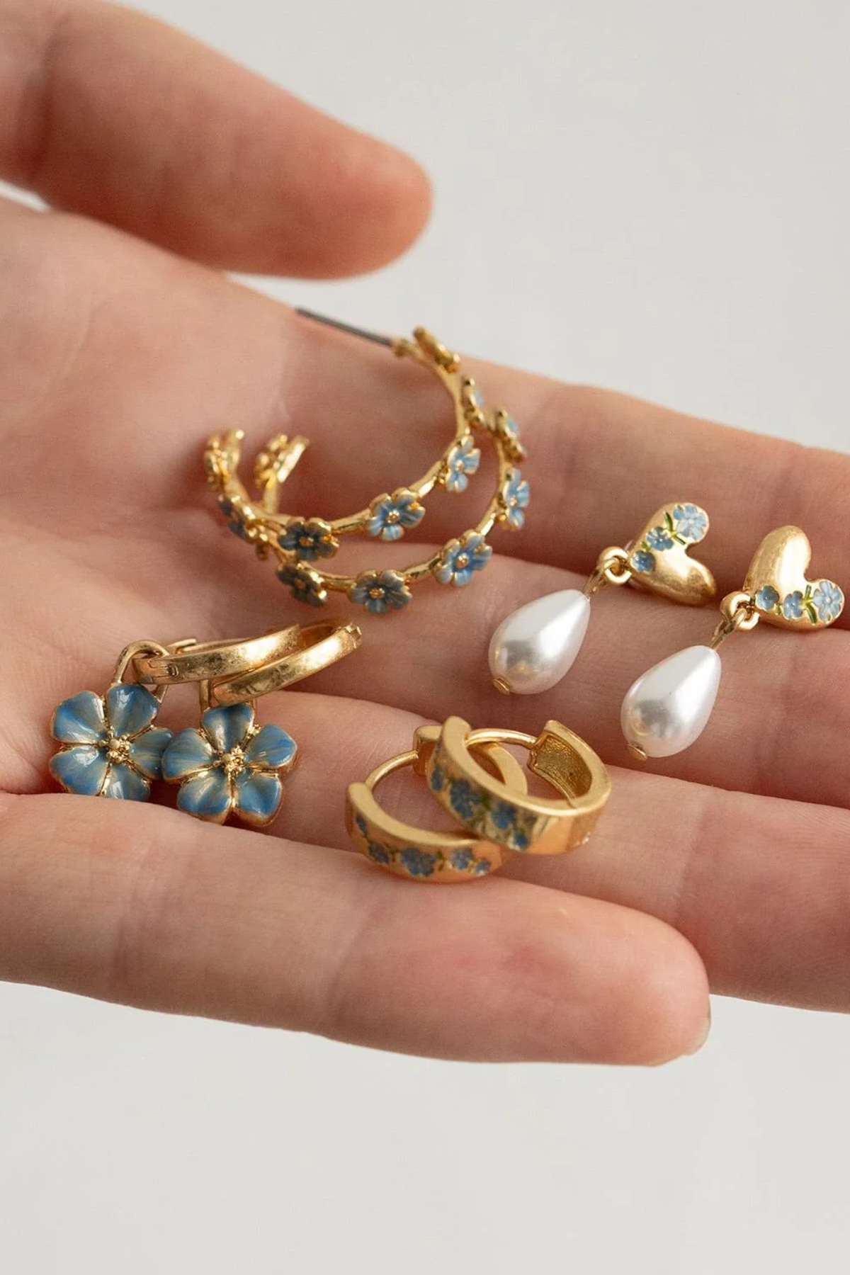 Forget Me Not Hoop Studs