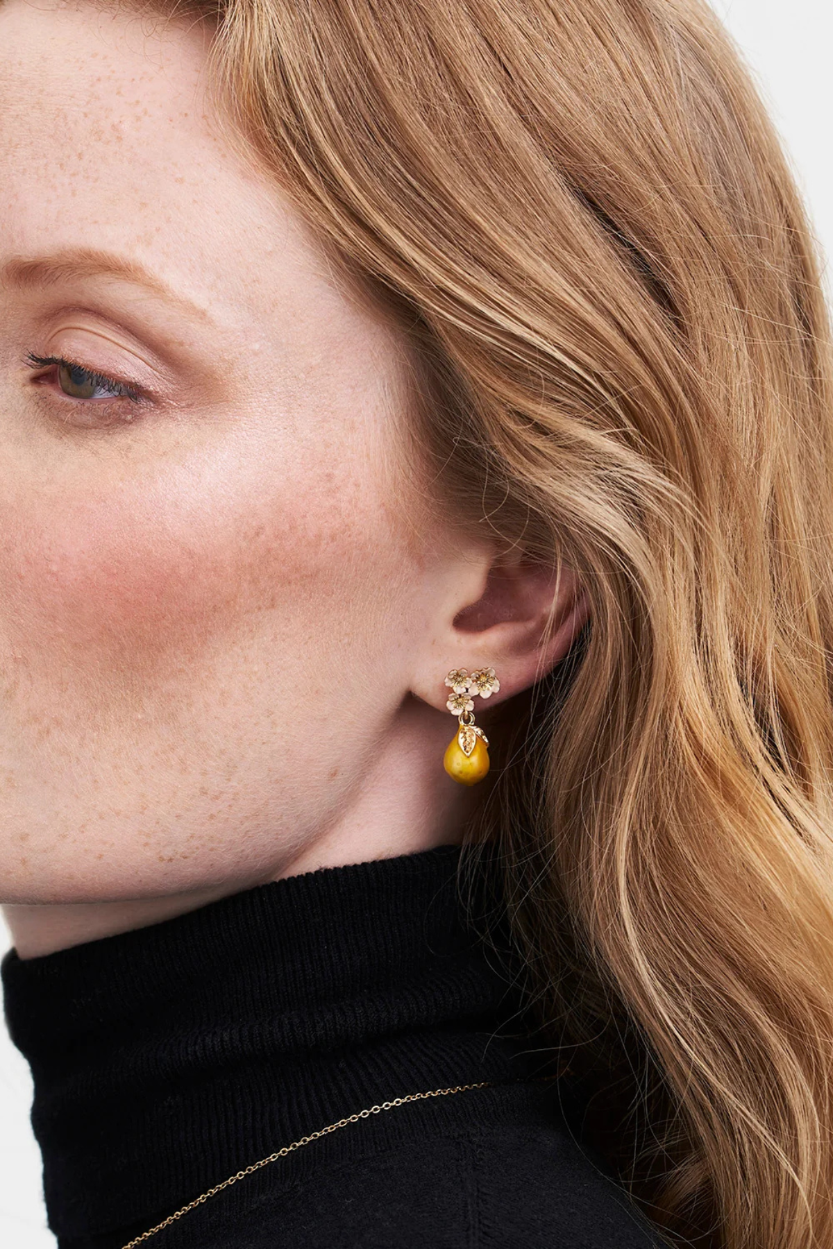 Golden Pear Drop Earrings