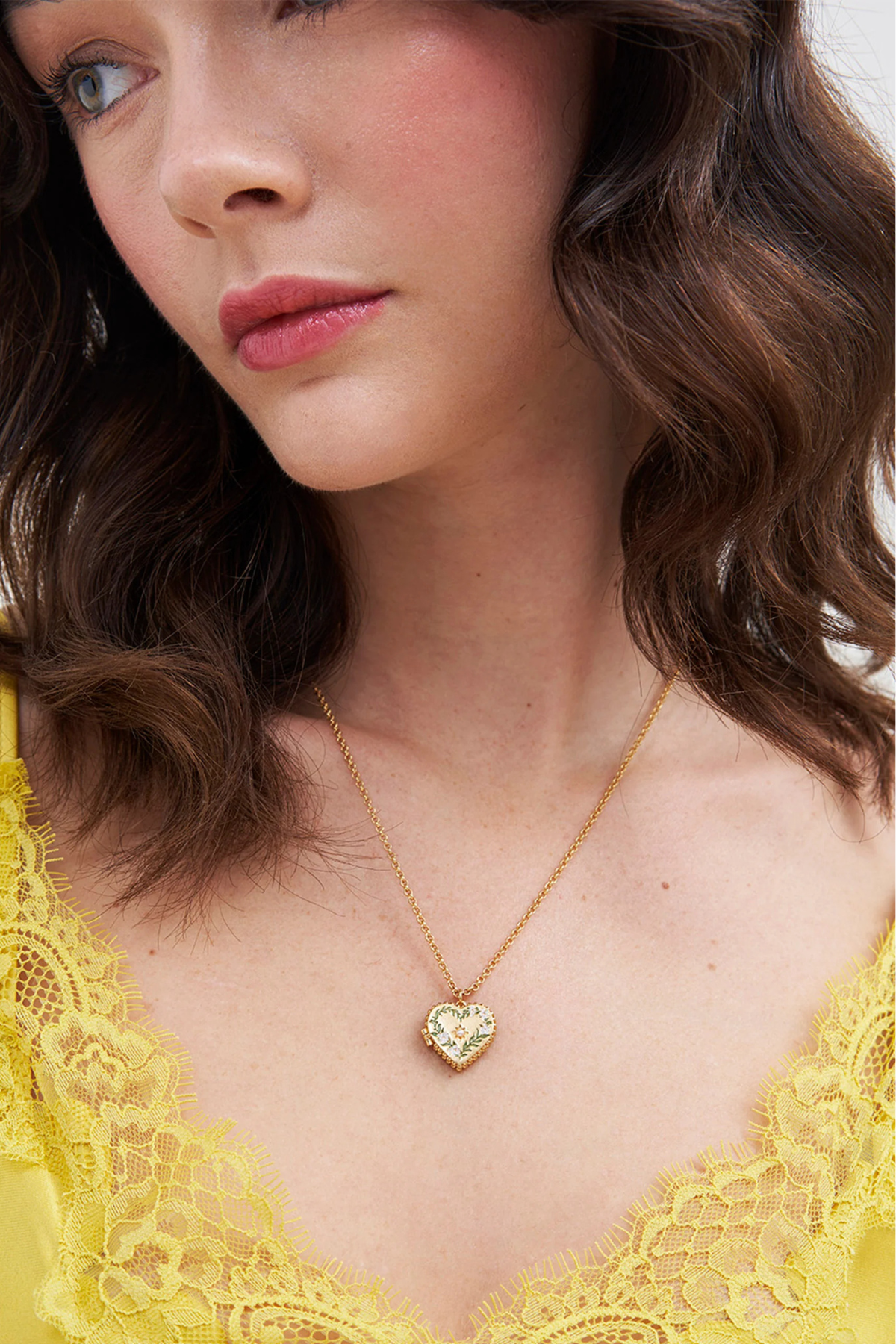 Jasmine Heart Locket Necklace