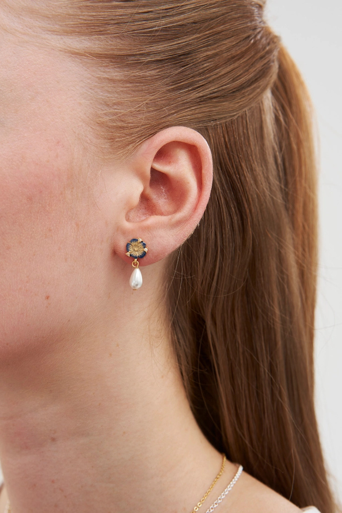 Larkspur Pearl Drop Earrings