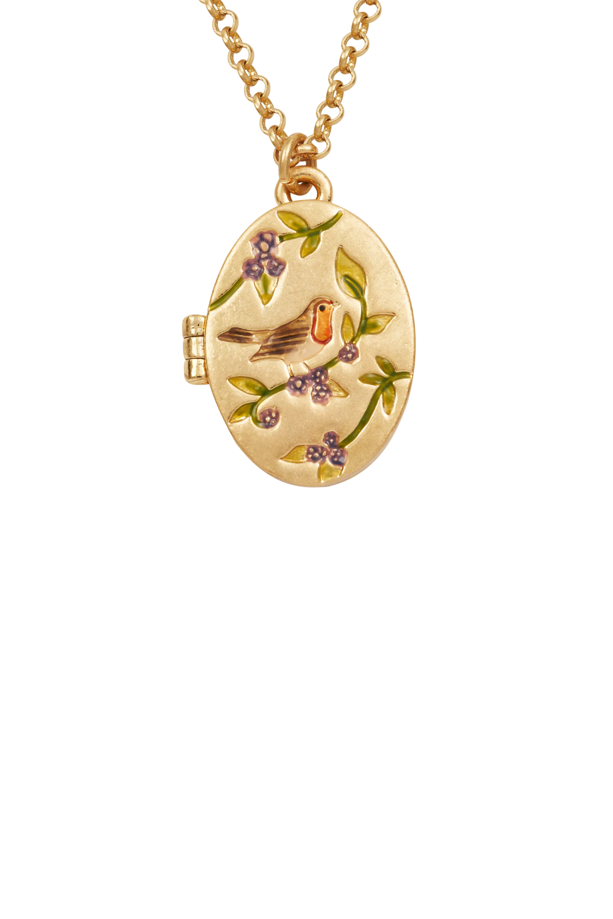 Robin & Blackberry Locket Necklace