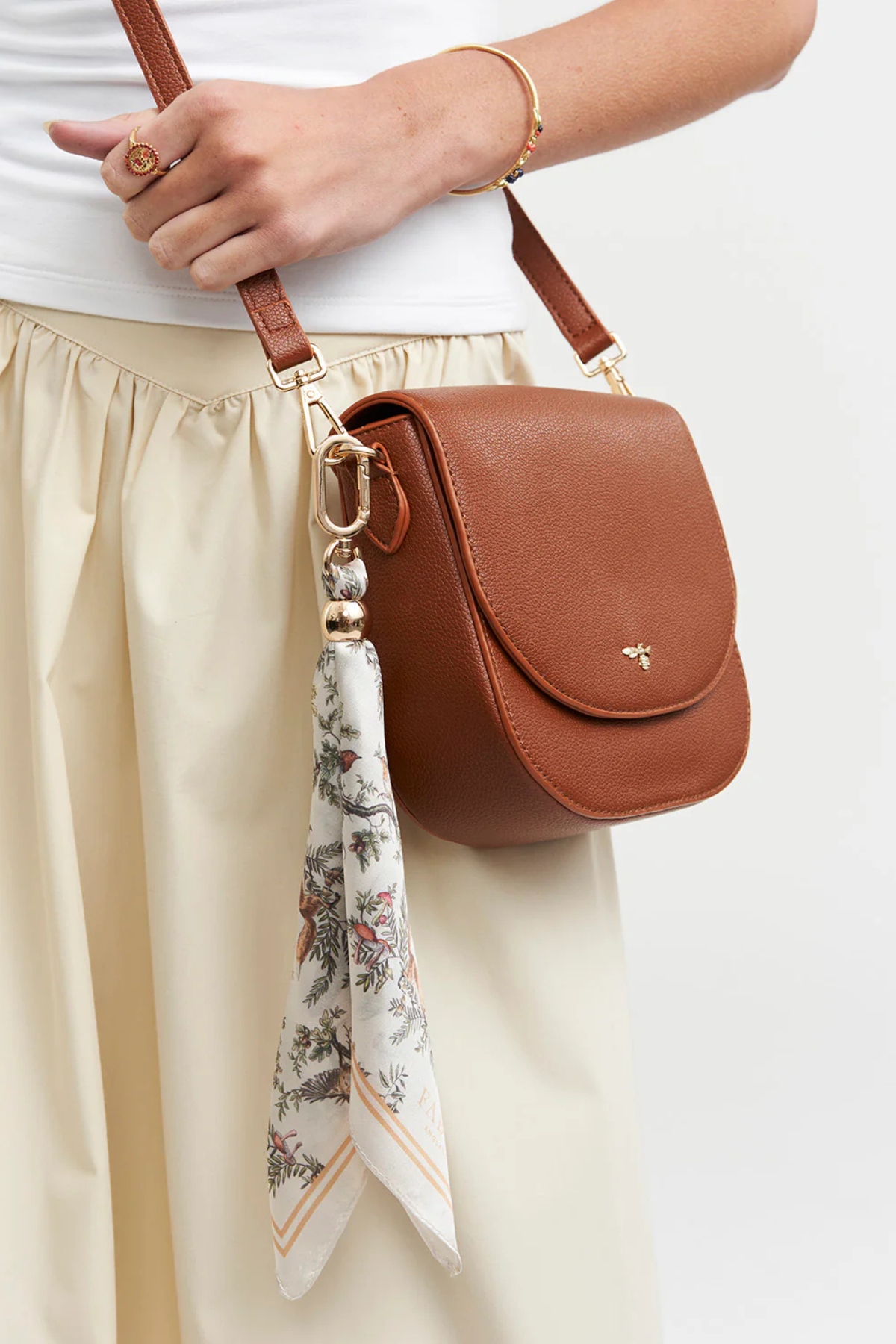 Scarf Bag Charm in Ivory Into the Woods