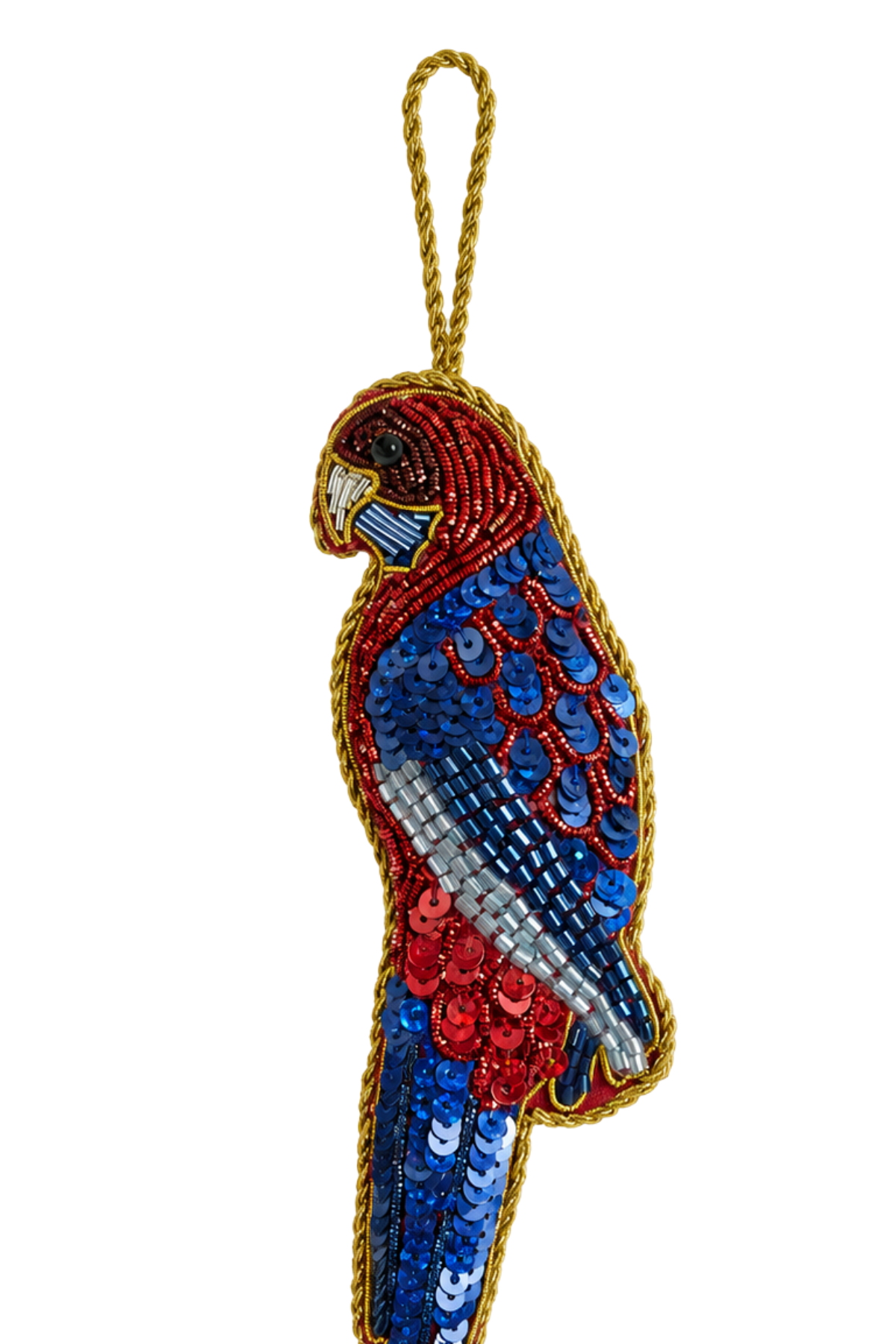 Crimson Rosella Sequin Tree Decoration