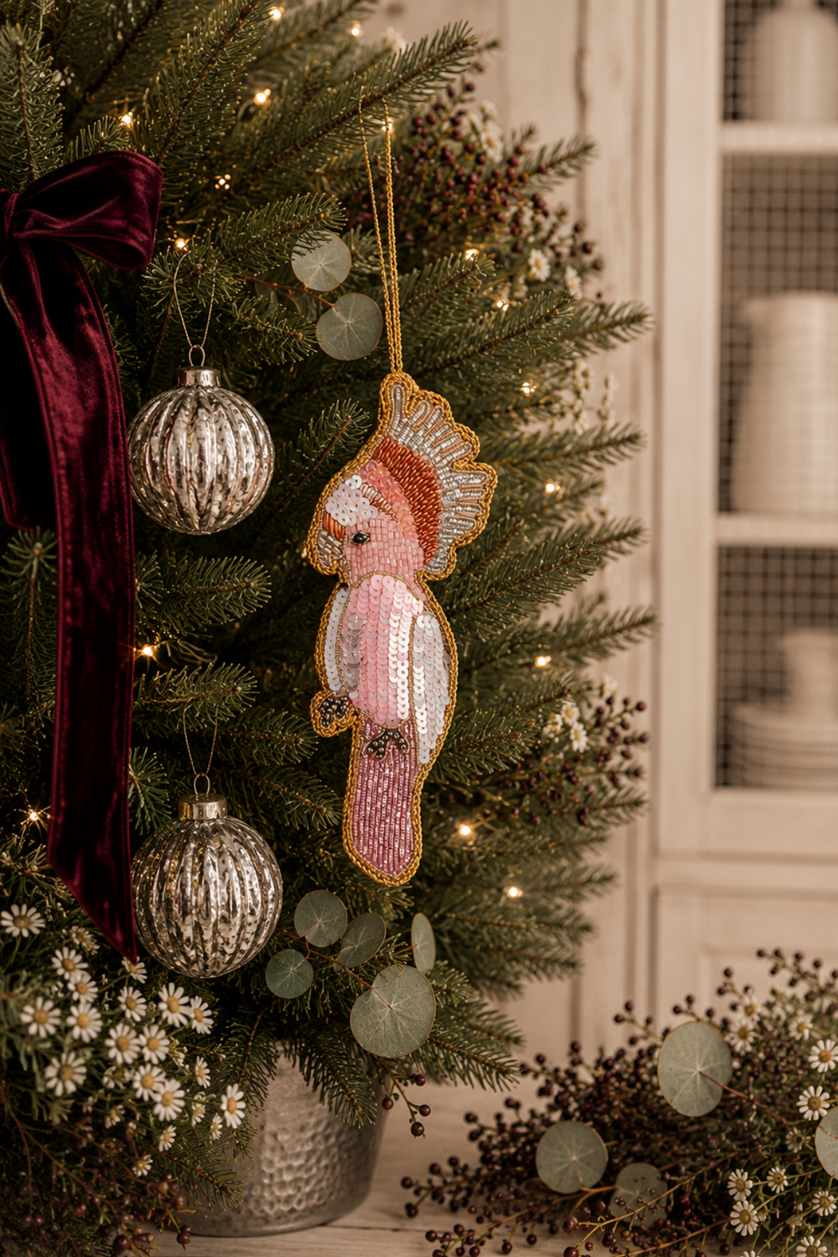 Galah Sequin Tree Decoration
